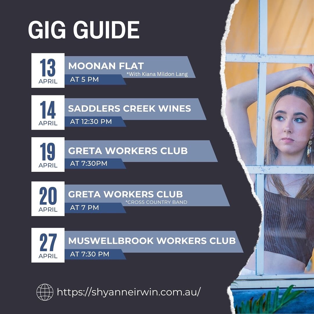 April Gig Guide 🤩

I can&rsquo;t believe it&rsquo;s April already!! I&rsquo;ve been busy the past few months while I&rsquo;m in my final year of my music degree. But I&rsquo;m super excited to spend a few weekends playing live music 🎶 

#gig #music