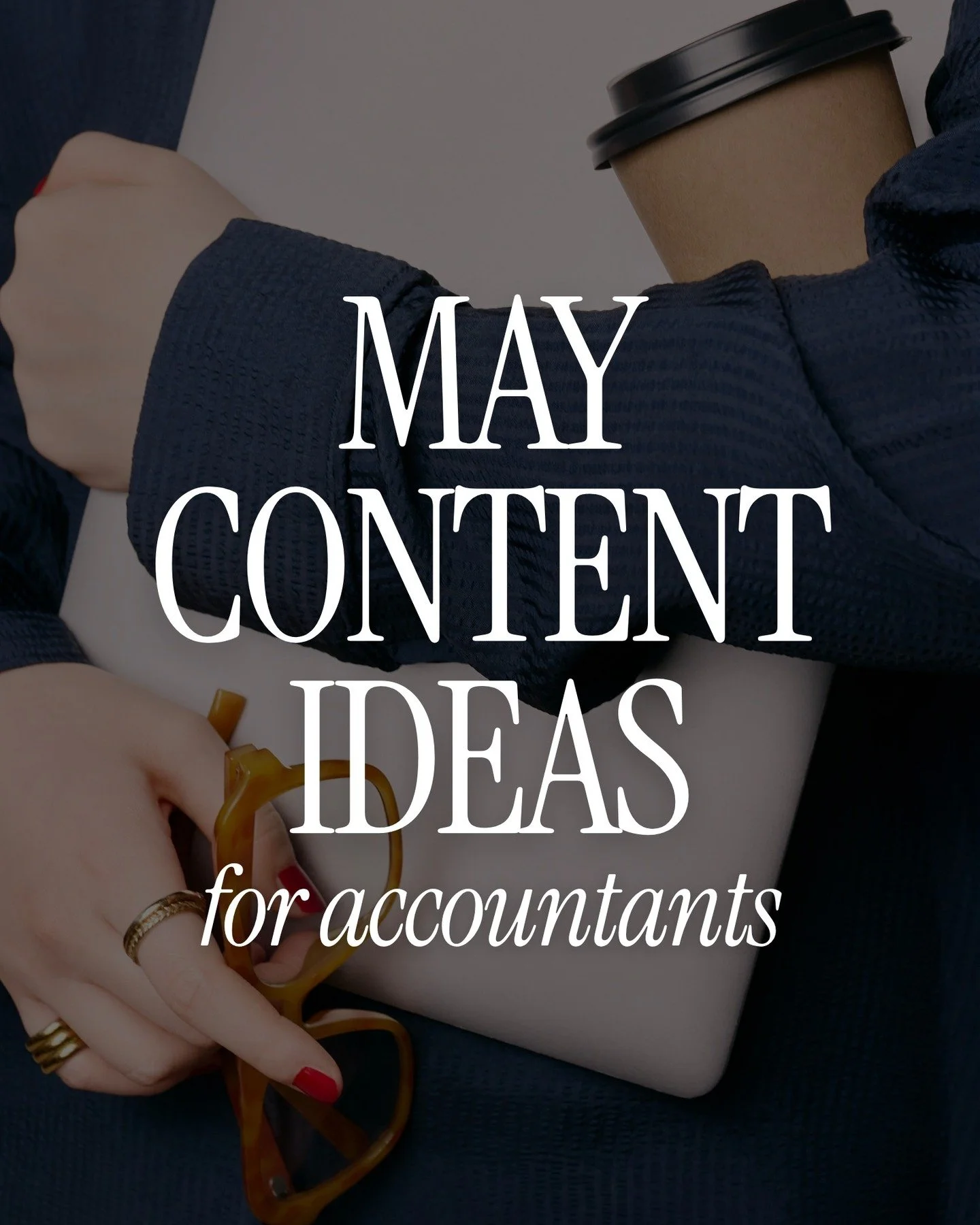 ACCOUNTANTS: Here's what to post in May &darr;

Tax-ify May themes like Teacher Appreciation Week (share teacher tax write-offs) or get personal for Mother's Day (how you balance kids + business).

Start booking out your calendar by sharing what your