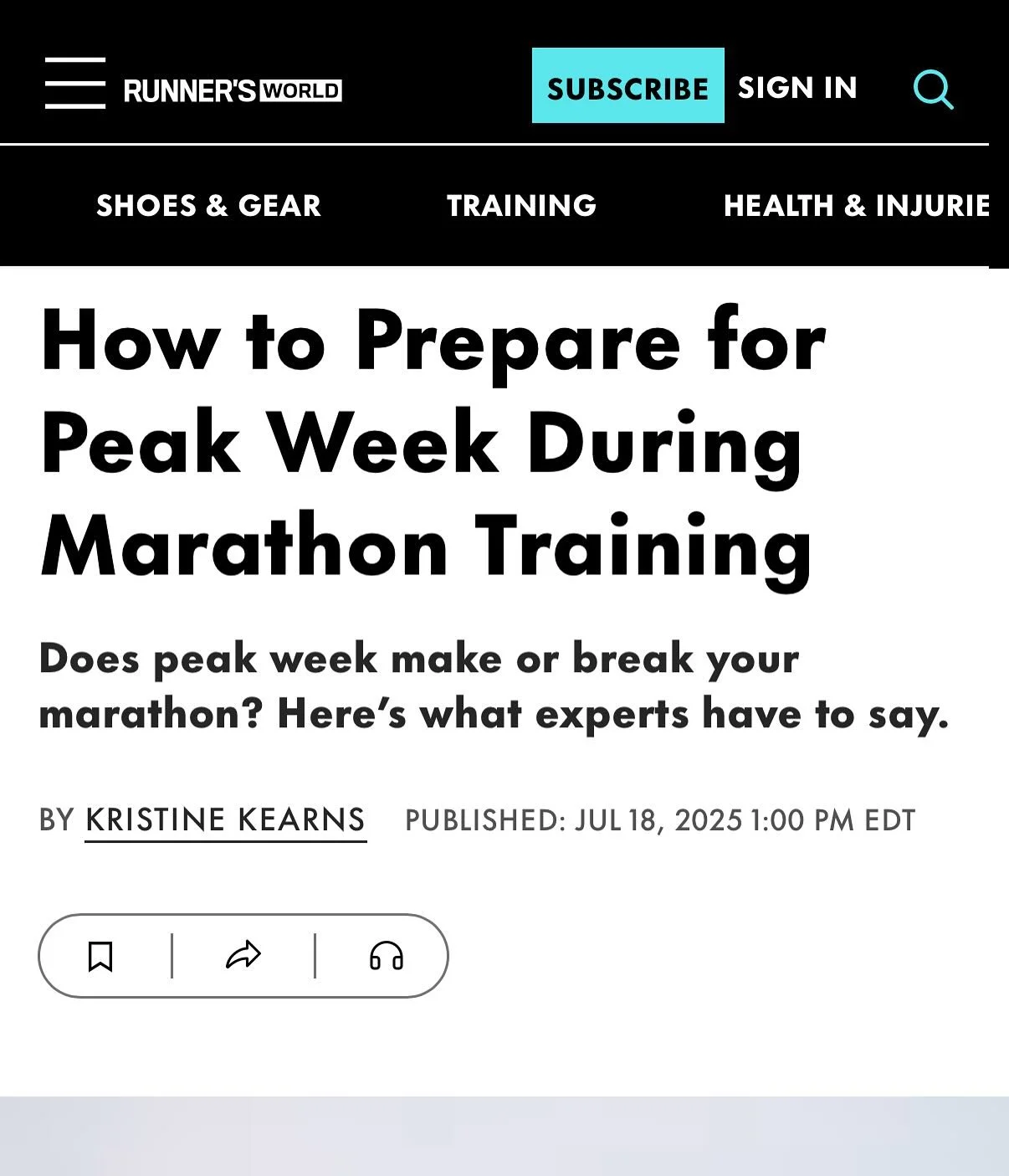Got to contribute to @runnersworldmag this month on the importance of peak week during marathon training and a few tips on how to nail it correctly. Hint: it&rsquo;s more about listening to your body and less about sticking to a plan too tightly. A g
