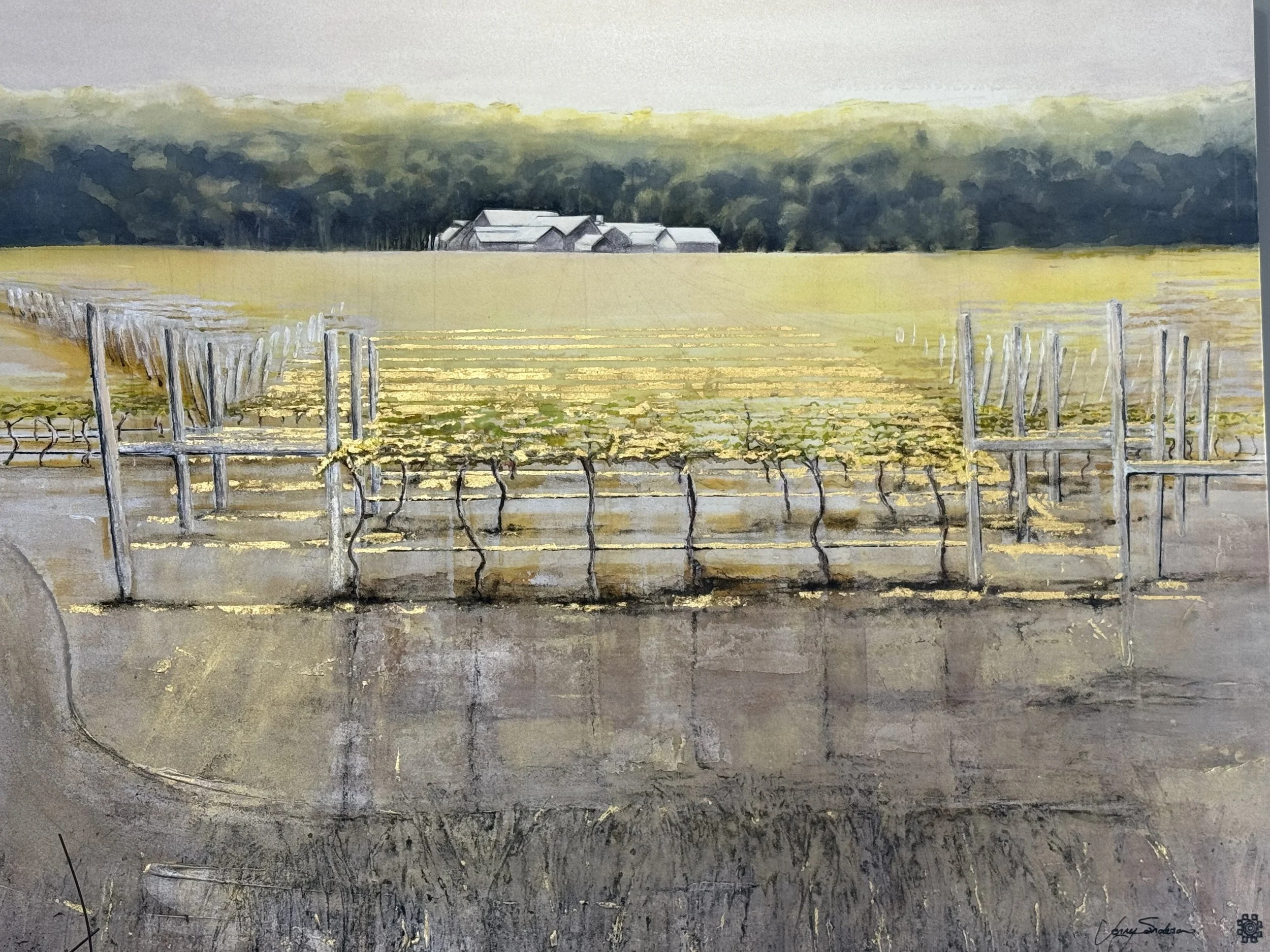 Flutes Vineyard with Gold Leaf