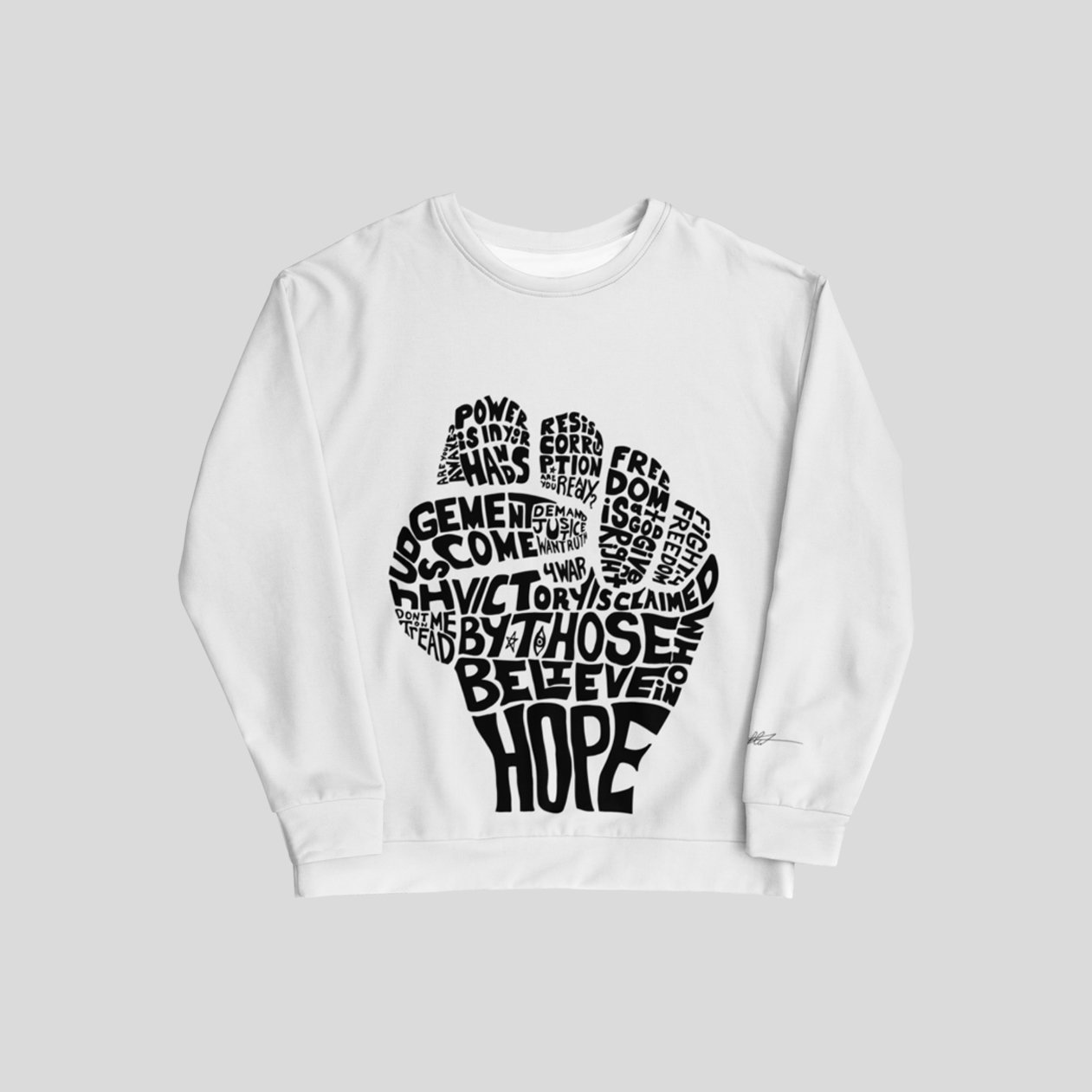 Fist of Hope Word Art - Sweatshirt