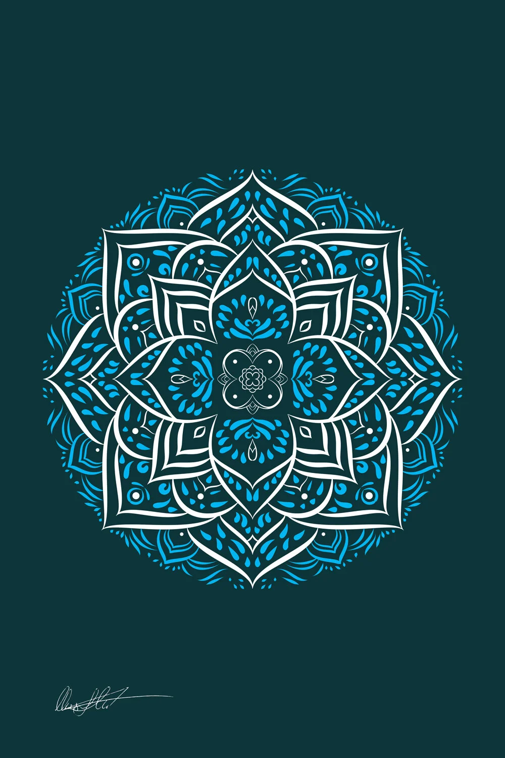 Pagoda De Fleur Pattern Illustration