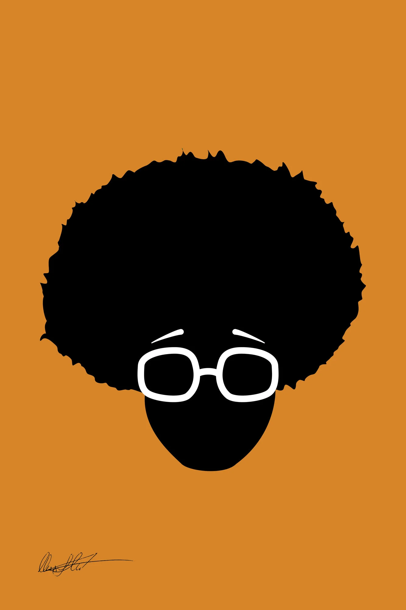 Afro and Glasses Illustration