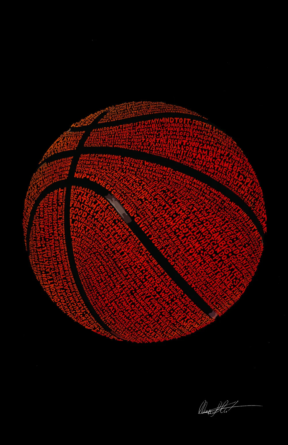Basketball Word Illustration