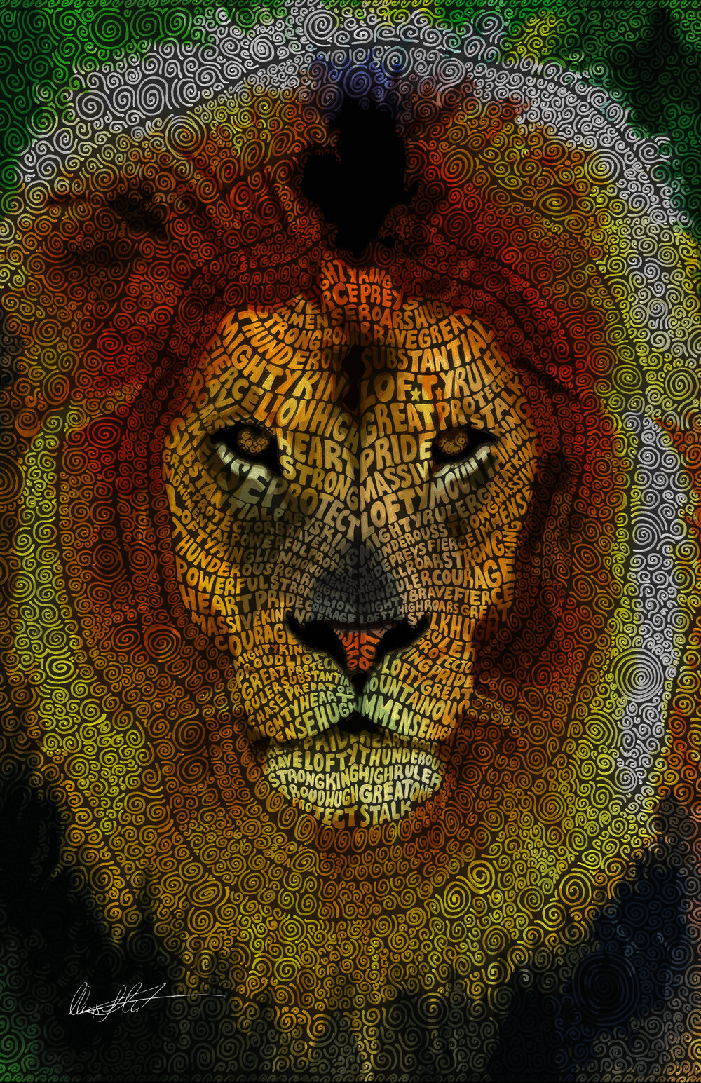 Lion of Judah Word Illustration