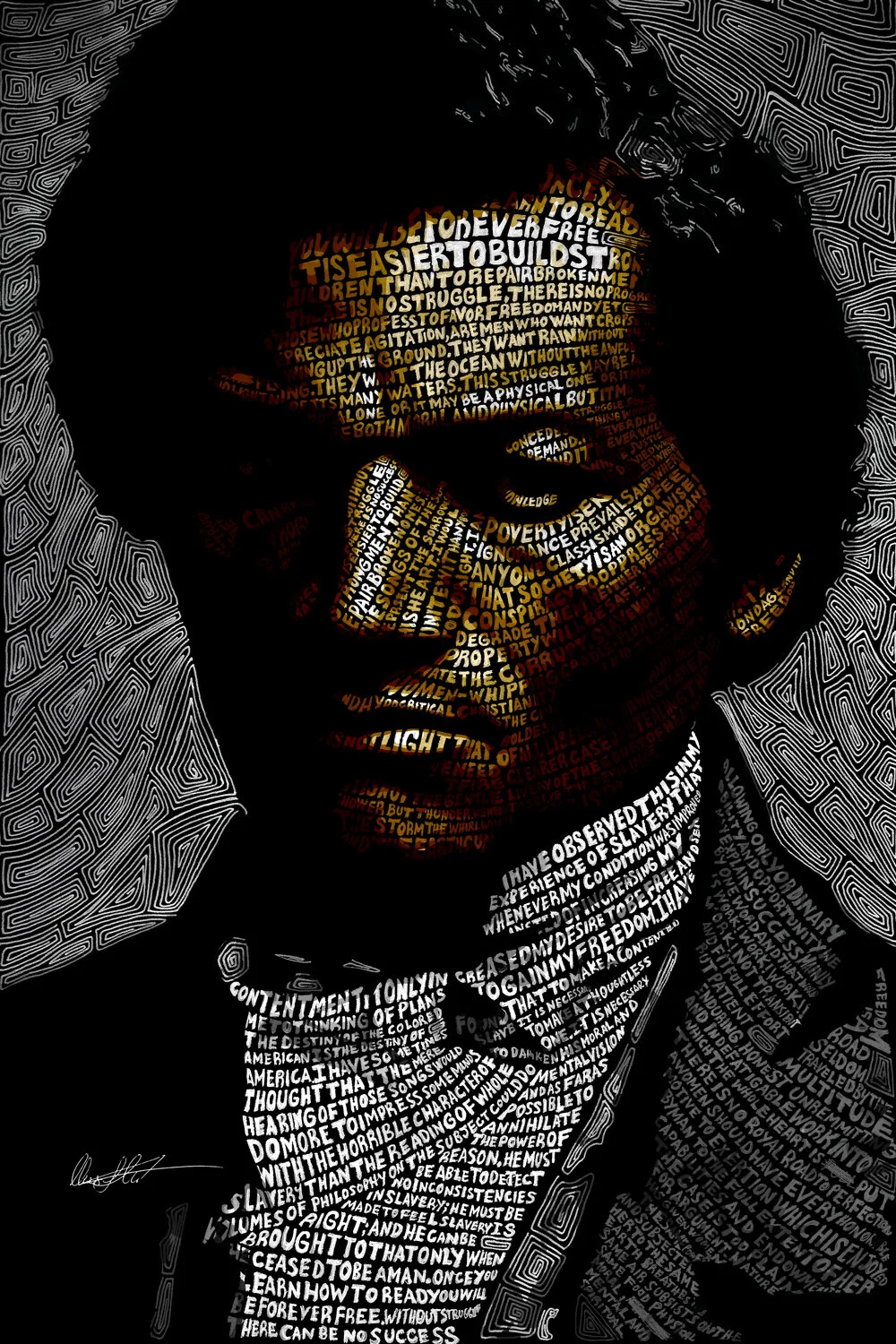 Frederick Douglass Word Illustration Portrait