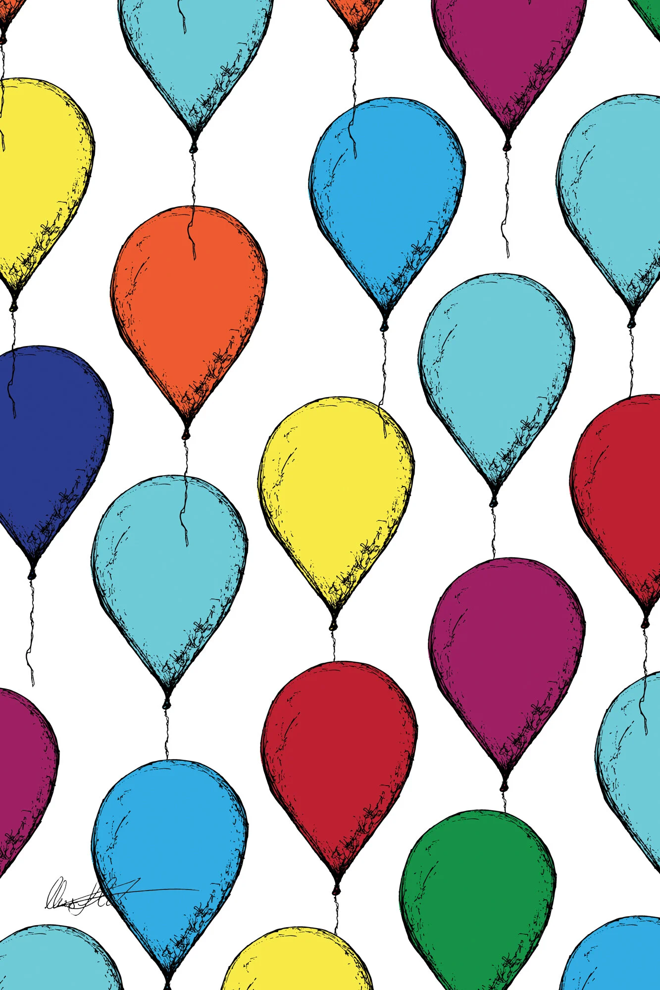 Bundle of Balloons Pattern Illustration