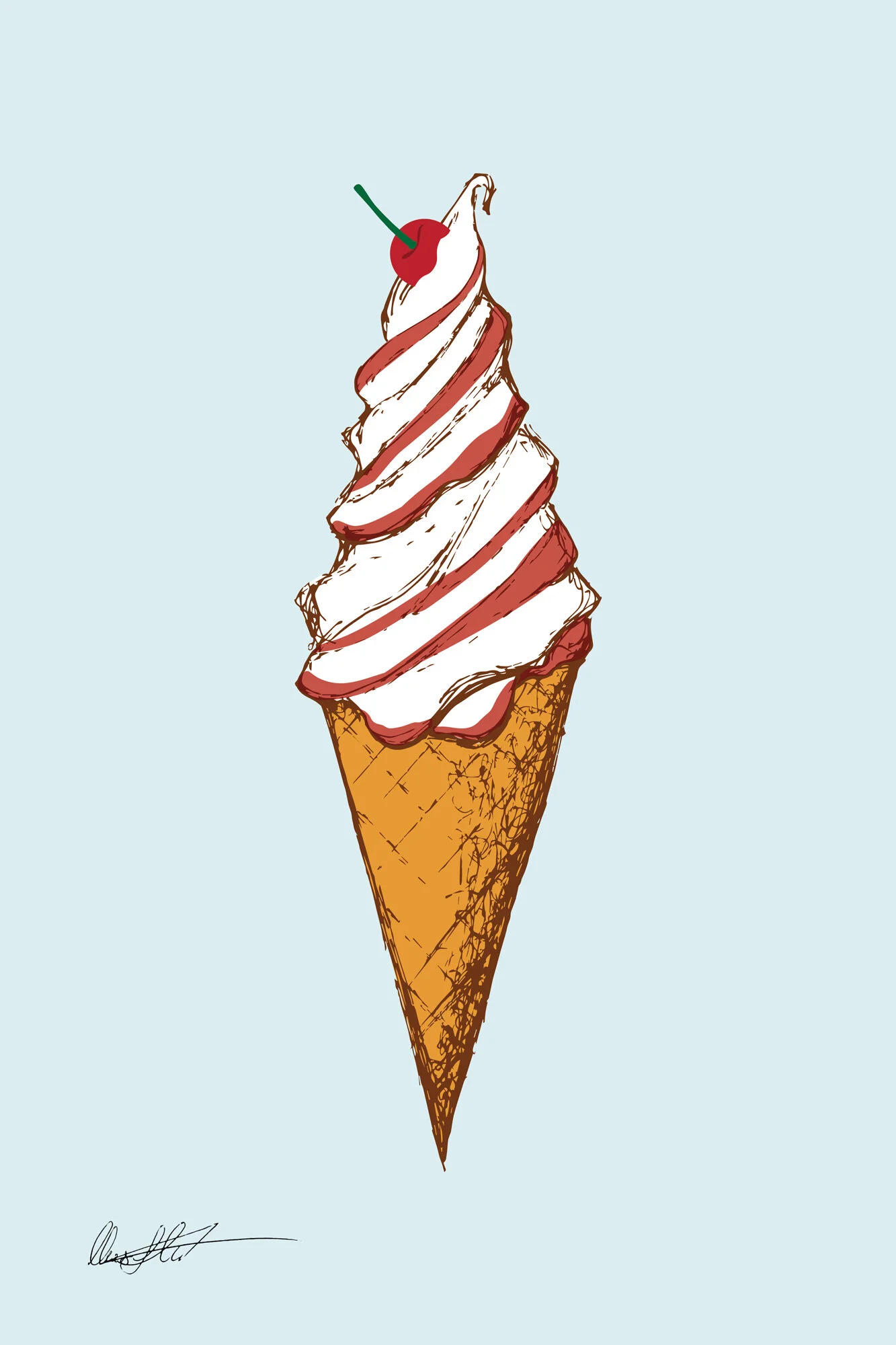 Soft Ice Cream Illustration