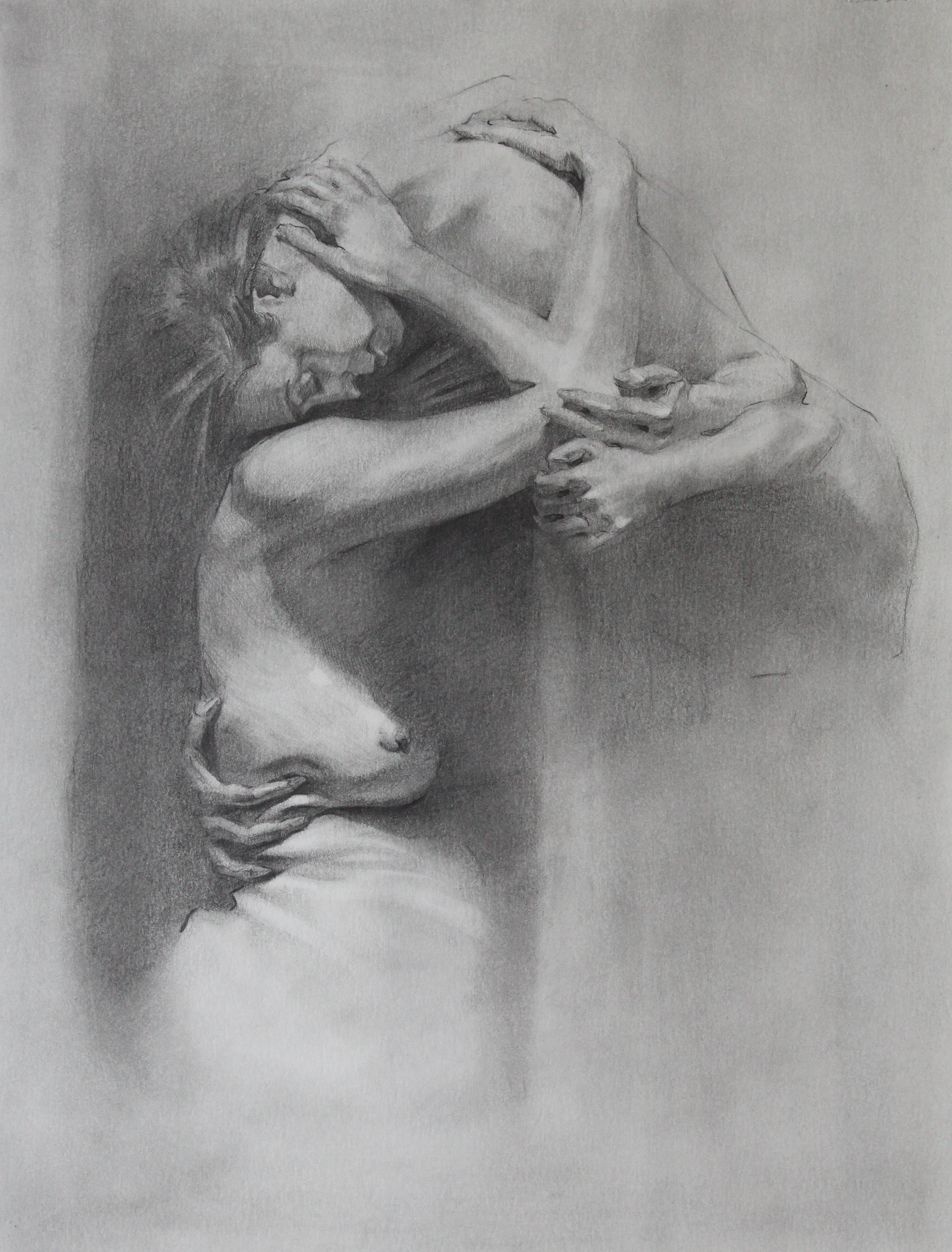 Fine Art pencil drawing by Giulio D'Amico of freelance nude model Dane Halo