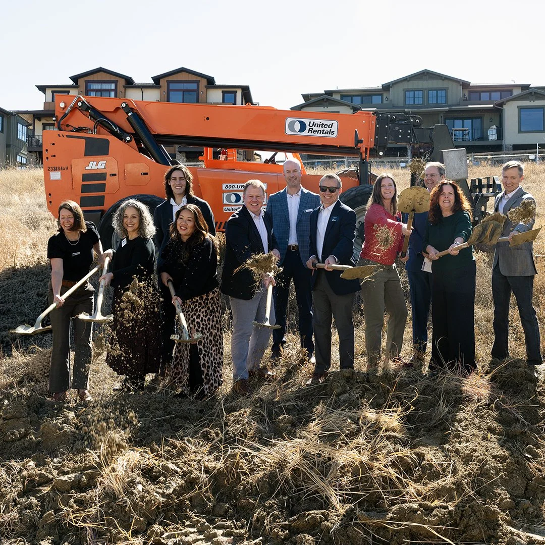 Image of group with shovels at groundbreaking for Kite Route Crossing