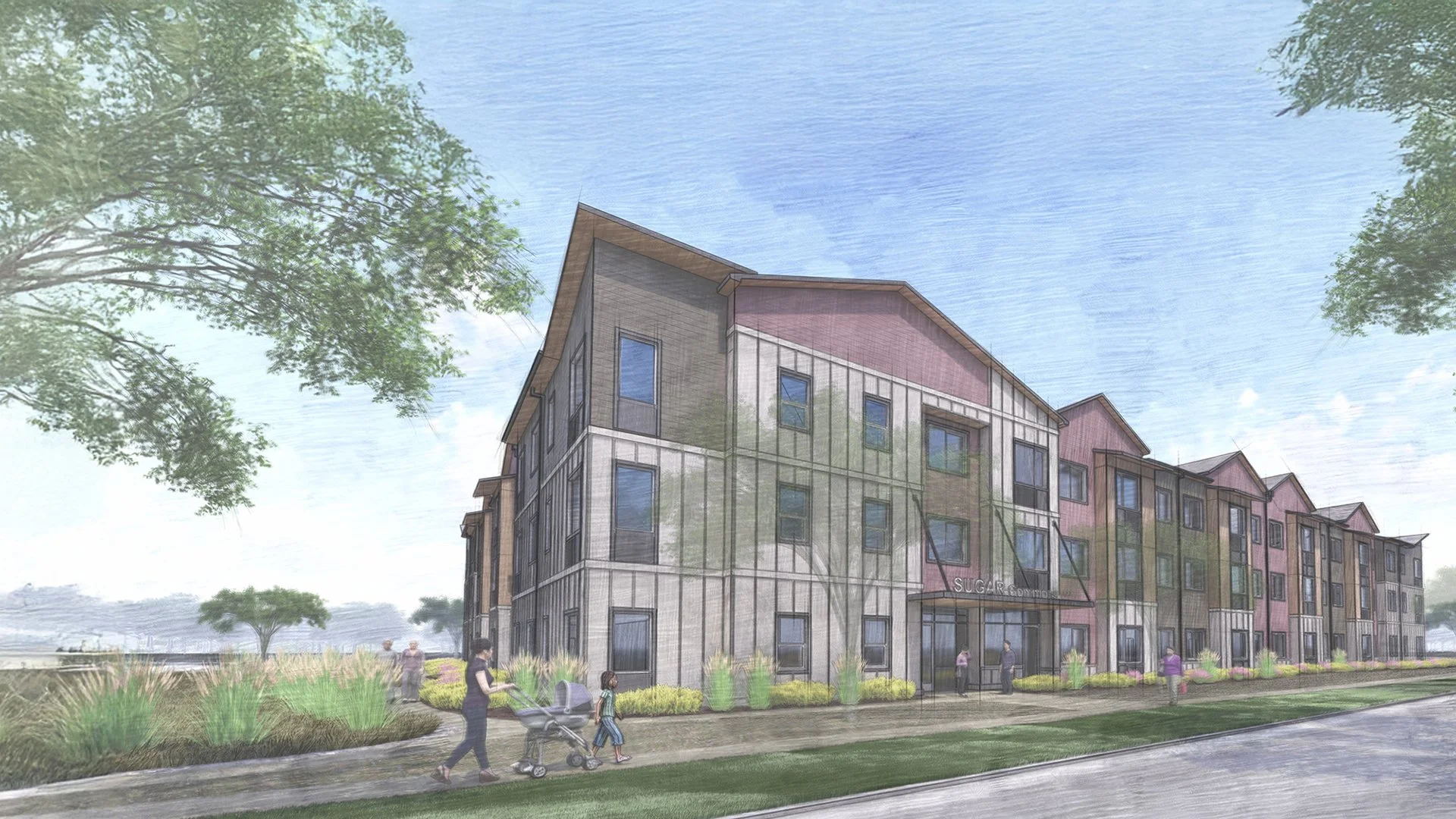 Rendering of Sugar Commons development.