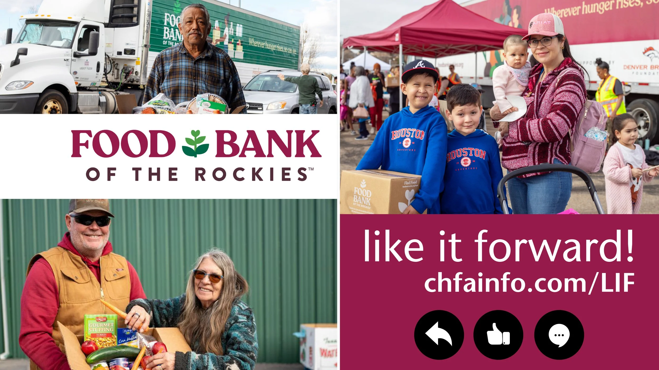 Images of Food Bank of the Rockies clientel.
