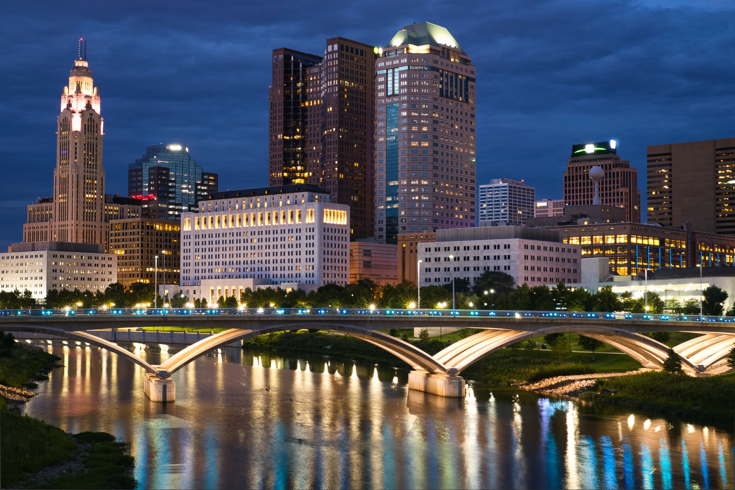 The most famous view of the Columbus skyline.