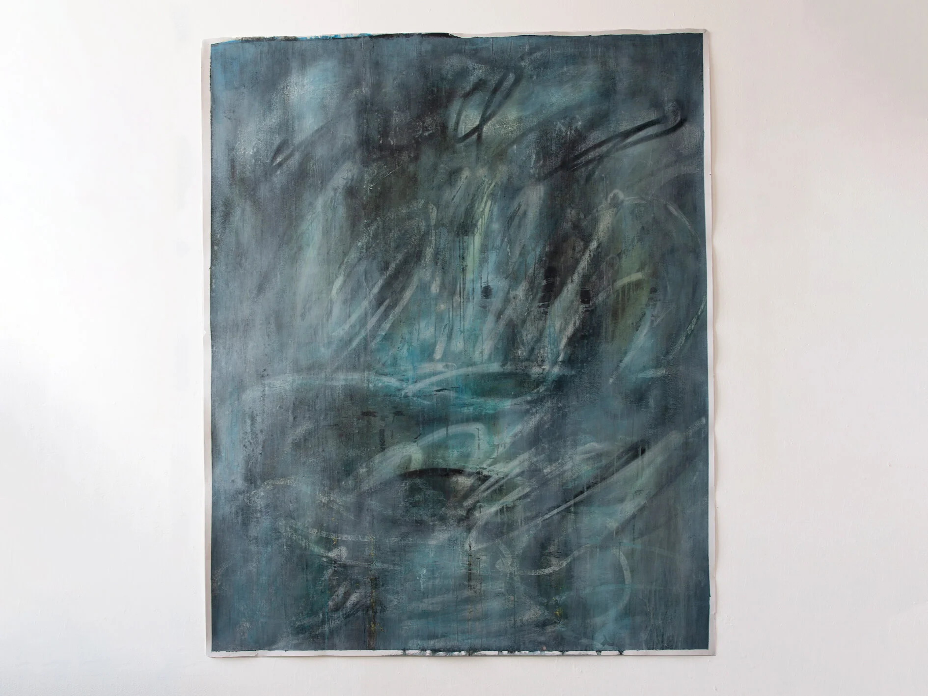 Rims
2020
Acrylic, oil stick and spray paint on paper
185 × 150 cm