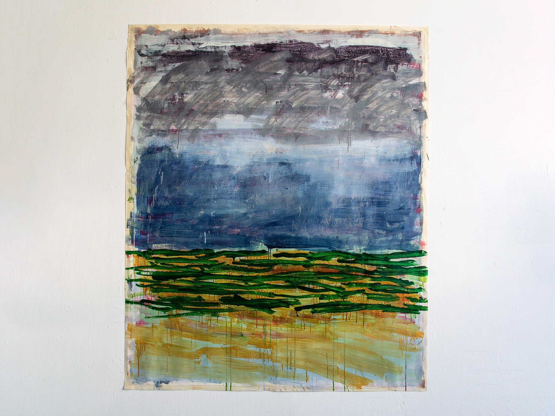 Untitled (Blue)
2020
Acrylic and tape on paper
186 × 156 cm