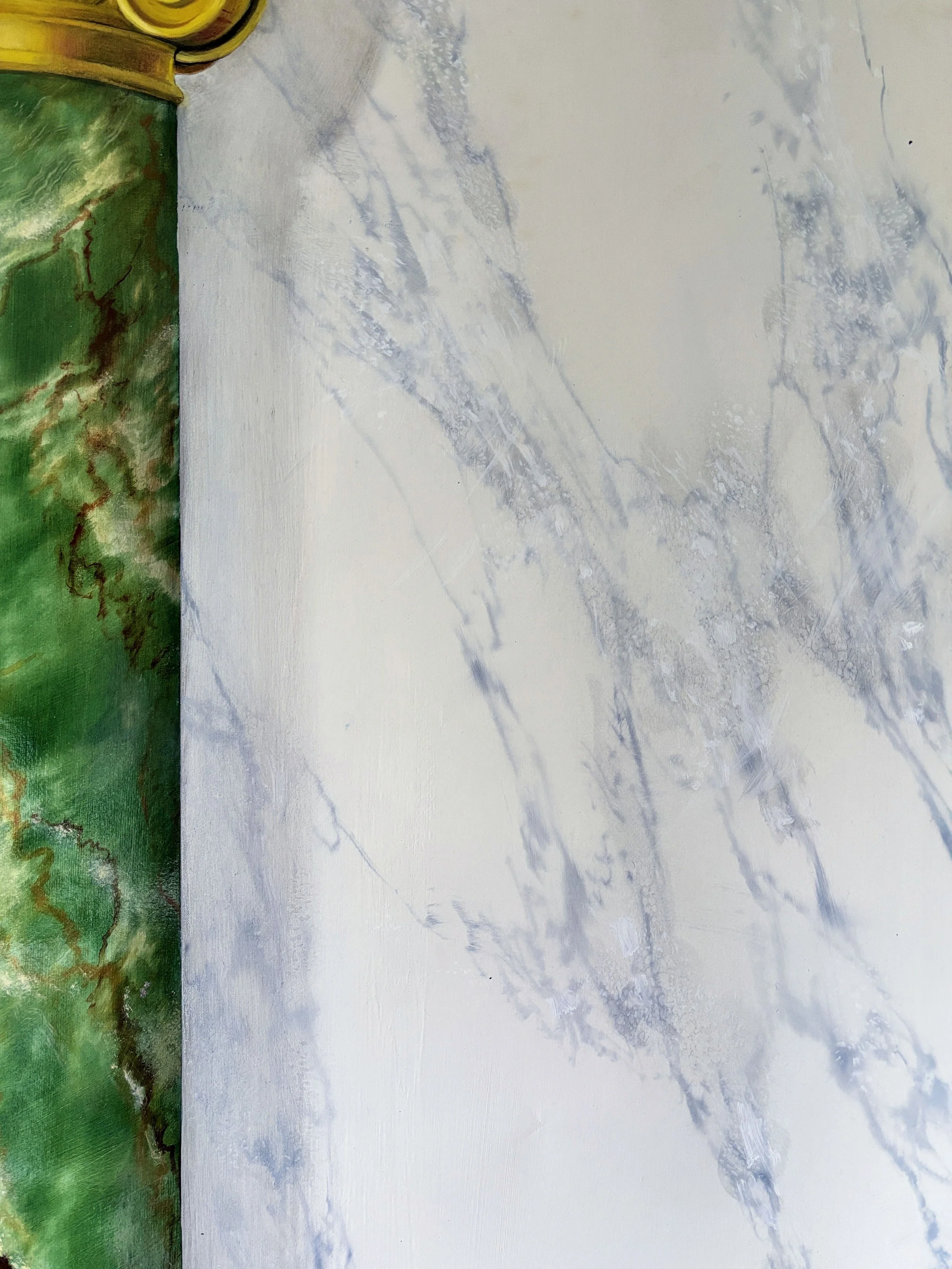 Green Onyx Column, Calacatta (detail)