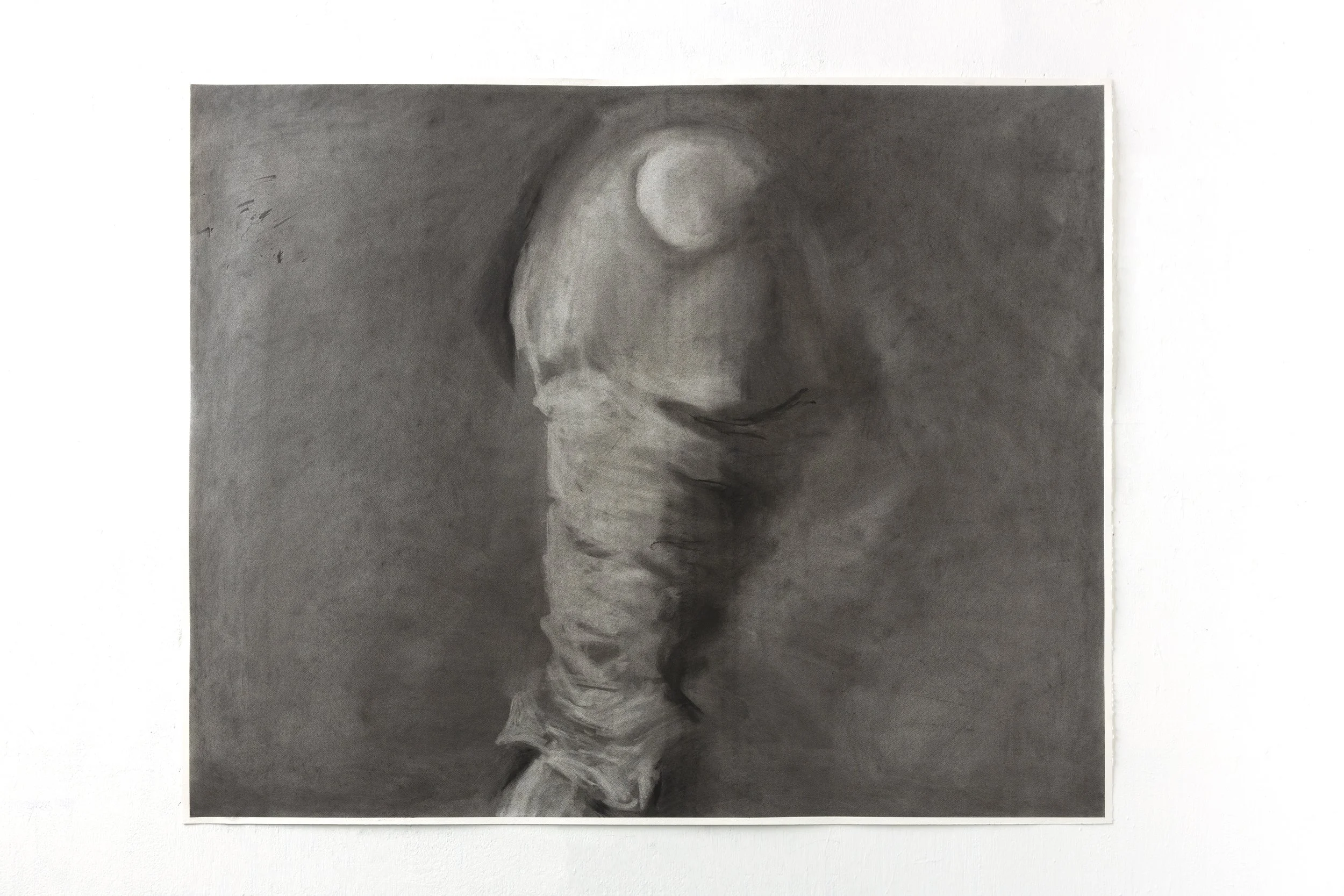 Knee of a peasant boy, 121.9 x 152.4 cm, charcoal on paper, 2022