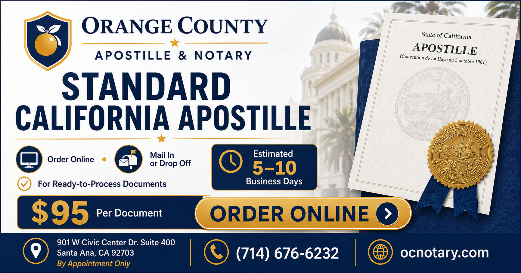 California Apostille – Standard Processing