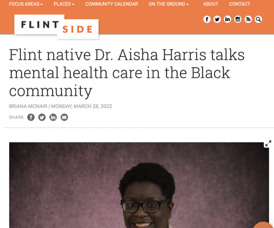 Flint native Dr. Aisha Harris talks mental health care in the Black community