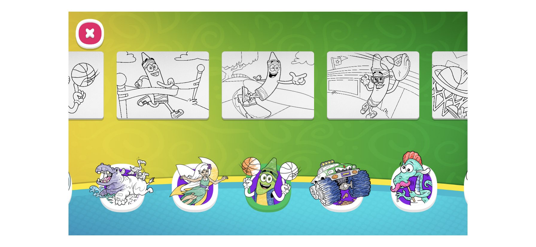 Coloring Pages Menu - I designed the UI visuals
