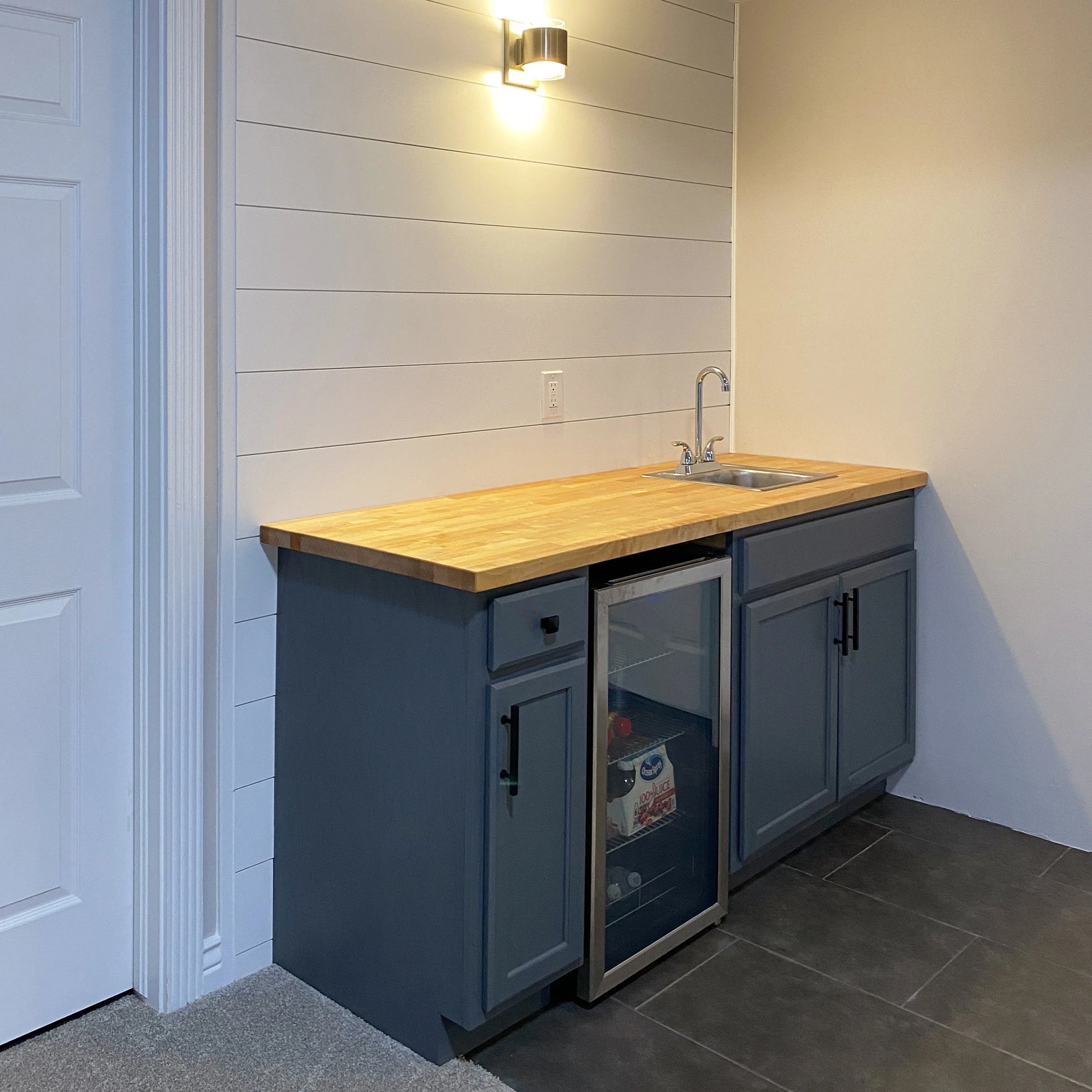 Design, Shiplap Installation, Cabinet Painting and Install