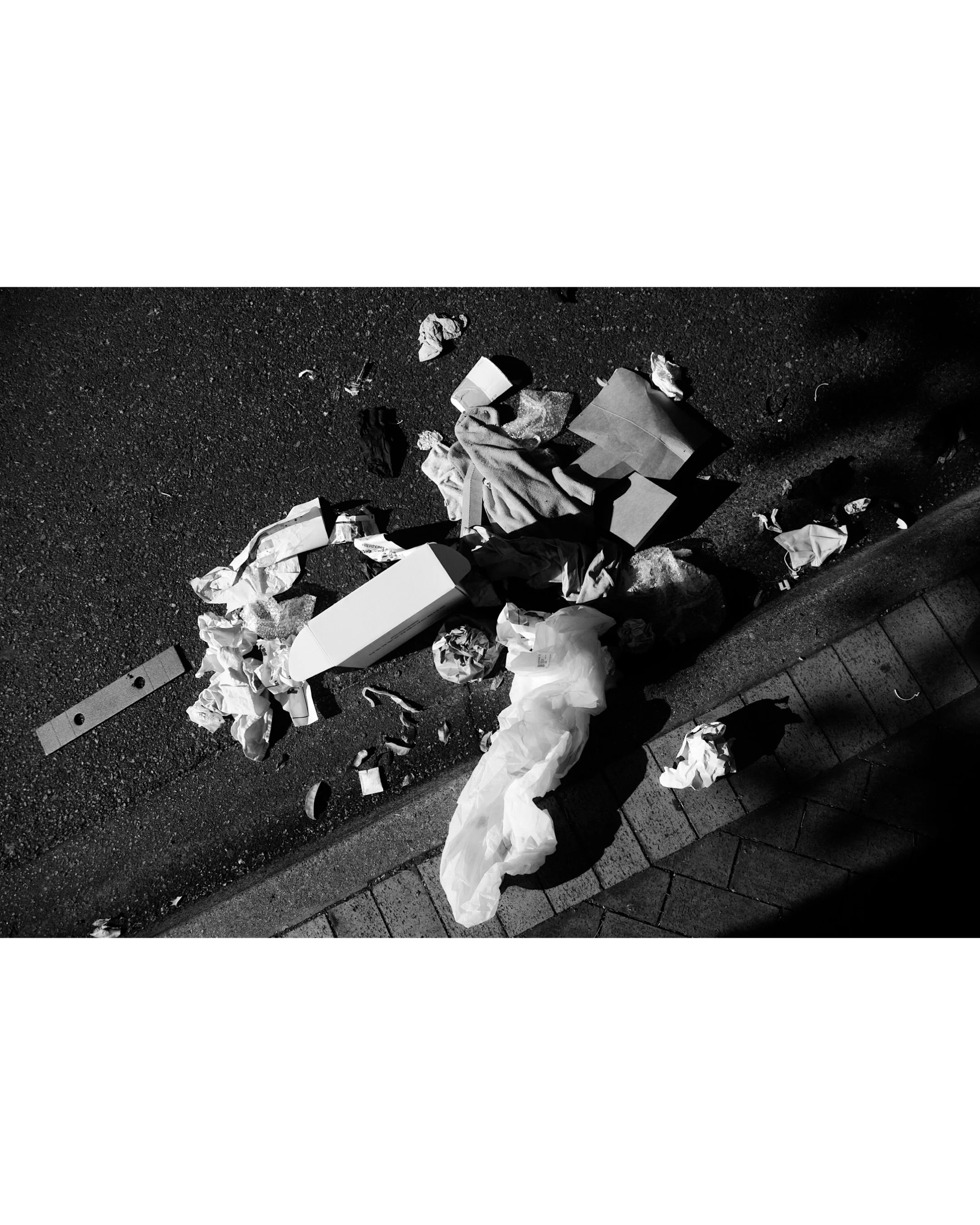 spilt rubbish