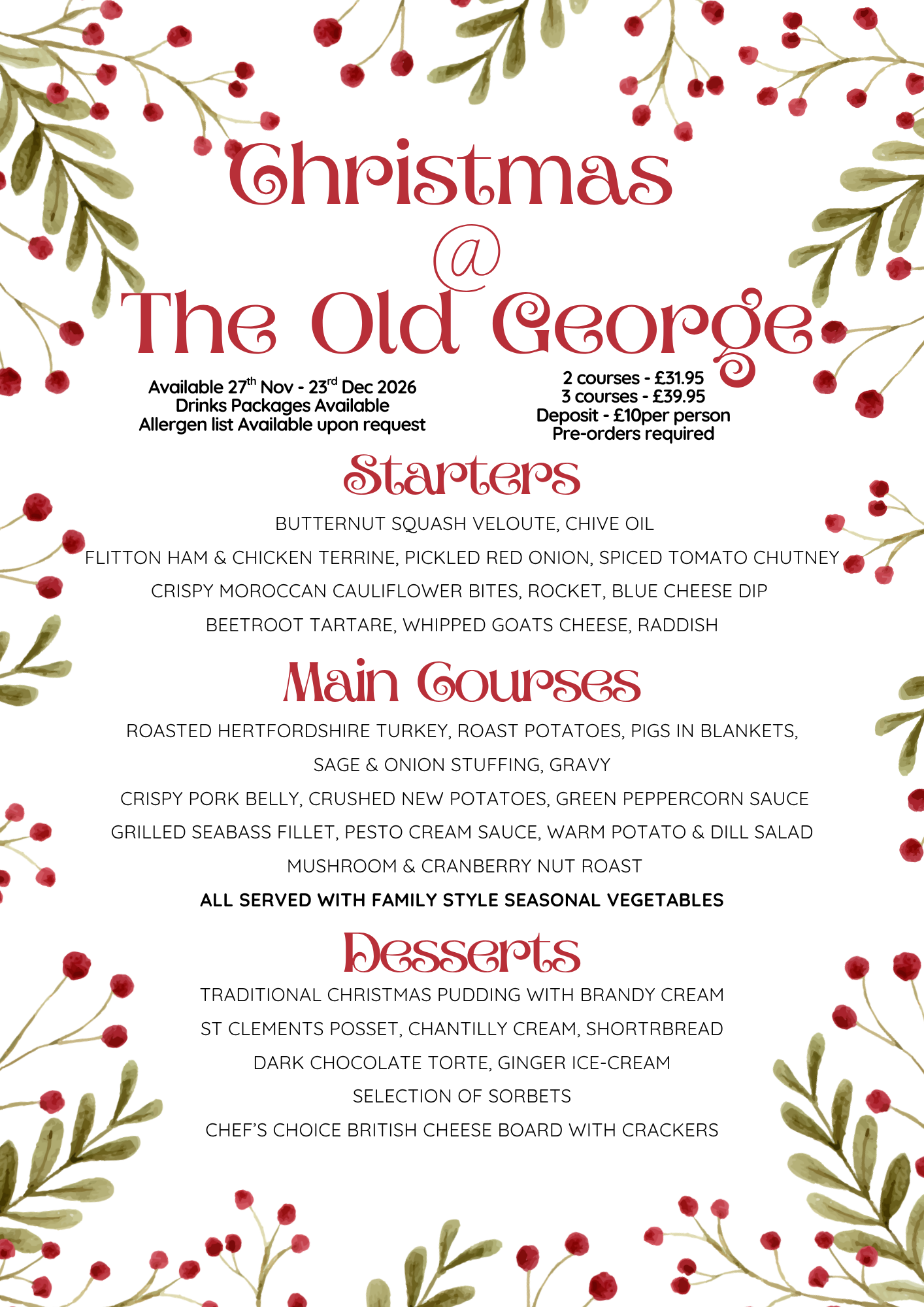 Christmas 2026 @ The Old George