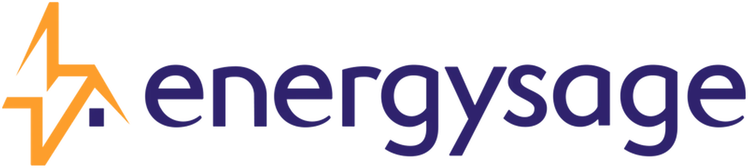 Energy Sage logo in purple text with an orange upward arrow to the left