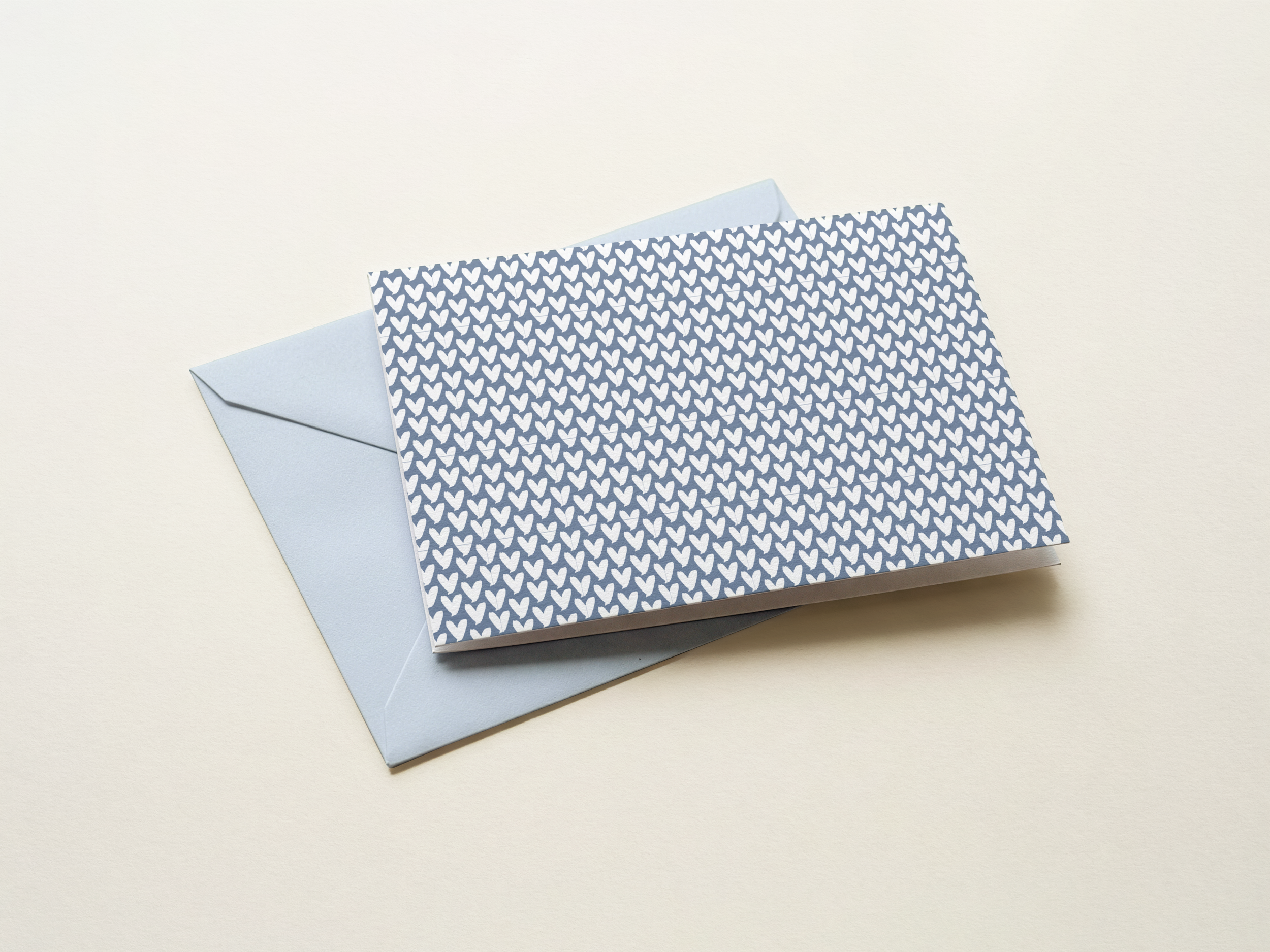 Single Card - Blue Hearts