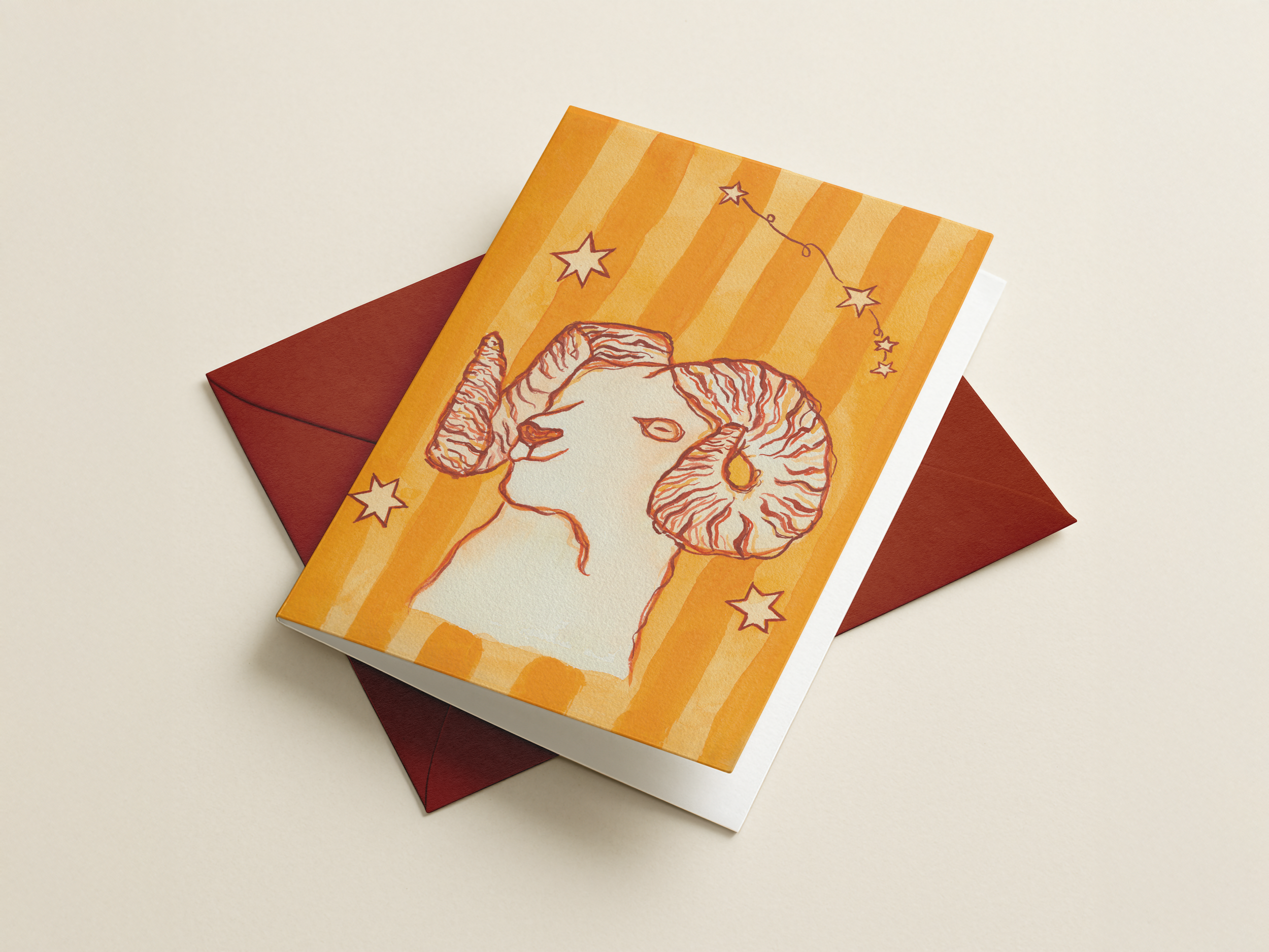 Single Card - Aries Ram & Constellation