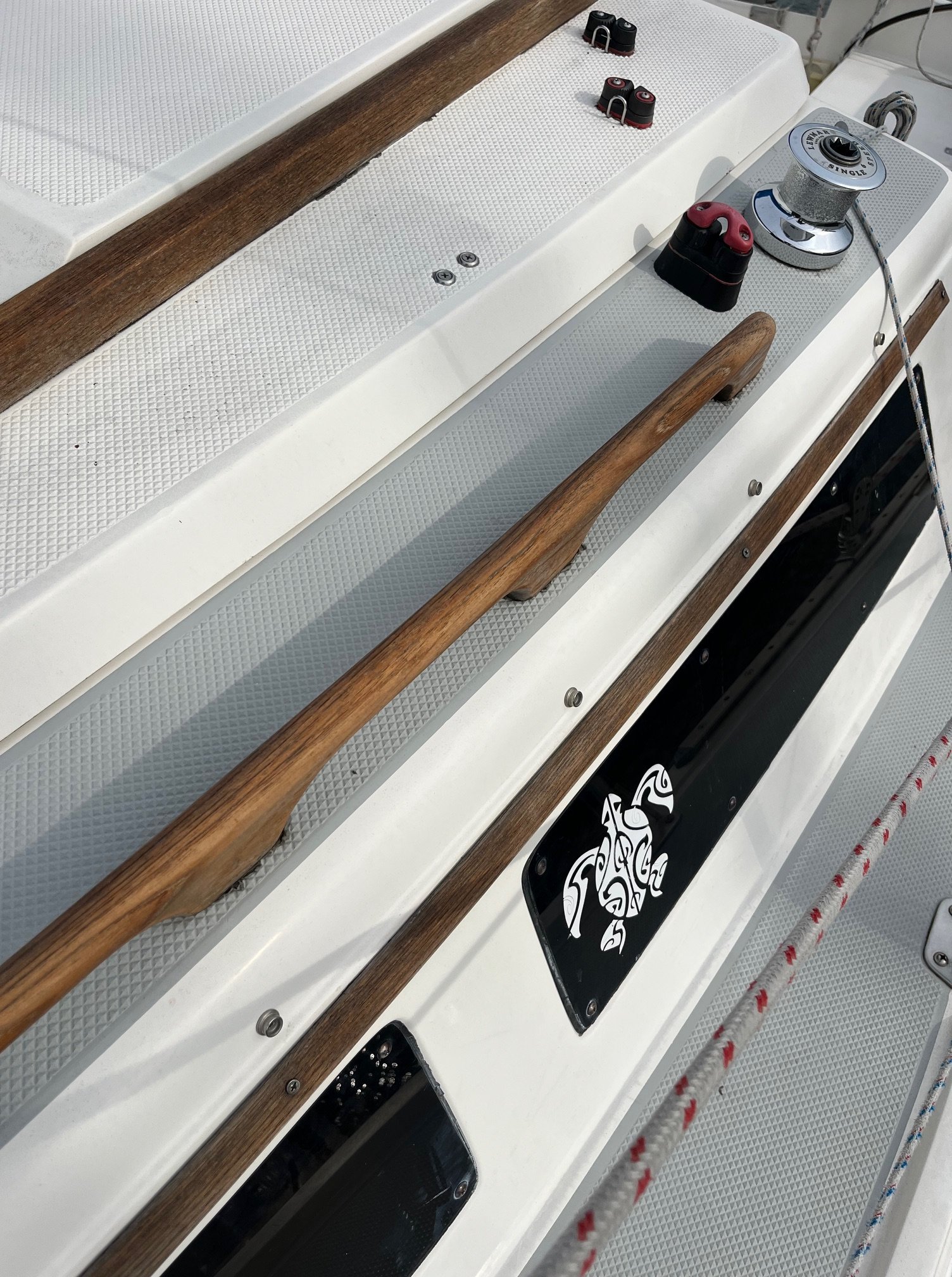 Meet HONU MOKU!! Aply named after her Turtle sticker on the window, our new Catalina 22 will be named Honu Moku, Hawaiian for Island Turtle! Check out the name in Boat Club! We are working hard to put the name on the boat, so keep an eye out for it i