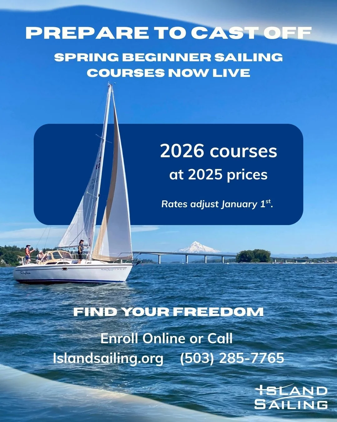 Ahoy, all aspiring sailors! It's time to cast off and begin your sailing journey!

Our 2026 ASA 101 courses are officially released! These four-day classes lay the essential foundation for opening the world of sailing. With 70% of the class taking pl