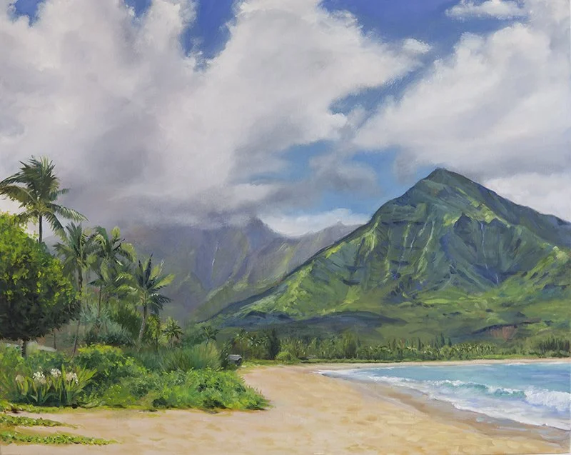 Cloudy Namolokama in Hanalei 24" x 30" Oil on Canvas