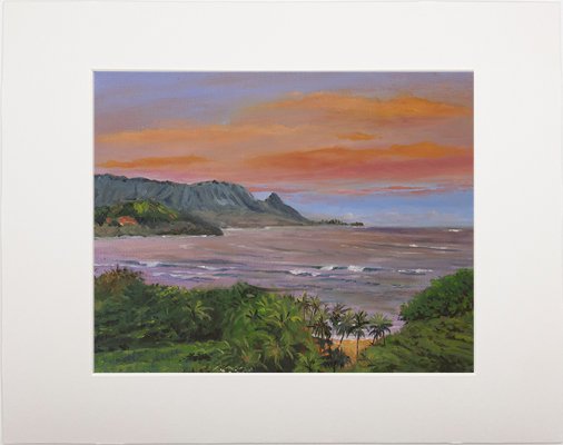 Patrizia Arroyo|Hawaiian Artist|matted_print|hanalei_lookout|oil painting.jpg