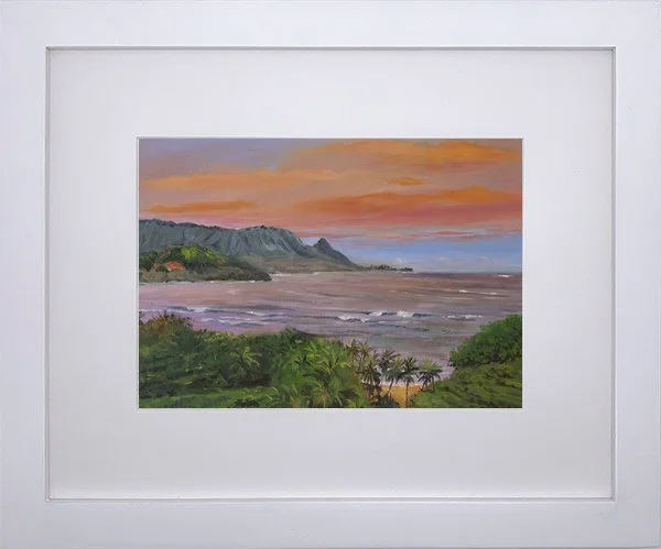 Patrizia Arroyo|Hawaiian Artist|white framed print|hanalei_lookout|oil painting.jpg