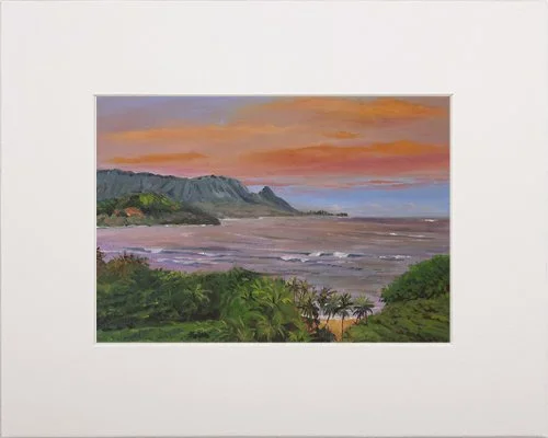 Patrizia Arroyo|Hawaiian Artist|matted print|hanalei_lookout|oil painting.jpg