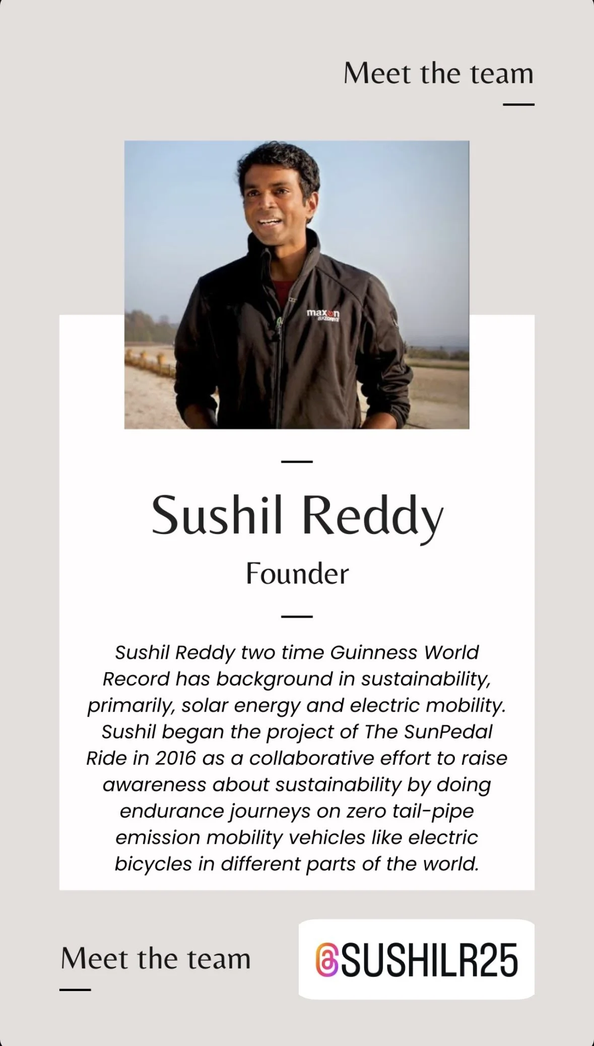 Sushil Reddy, Emobility Sunpedal Electrek Explorer