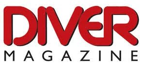 Diver Magazine logo with red and black text