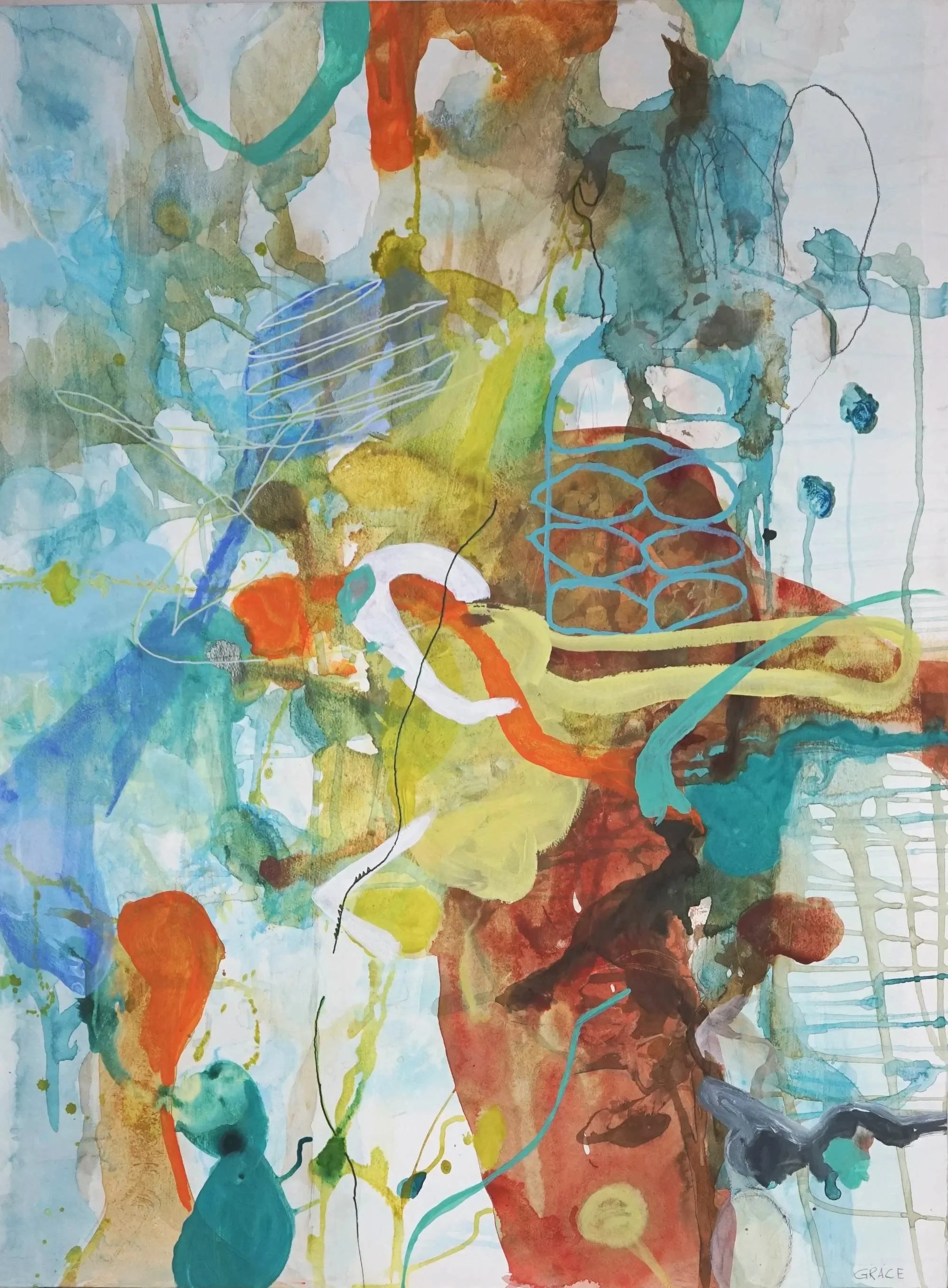 Abundance,. Mixed media on paper 79 x 106cm. $400 +Shipping