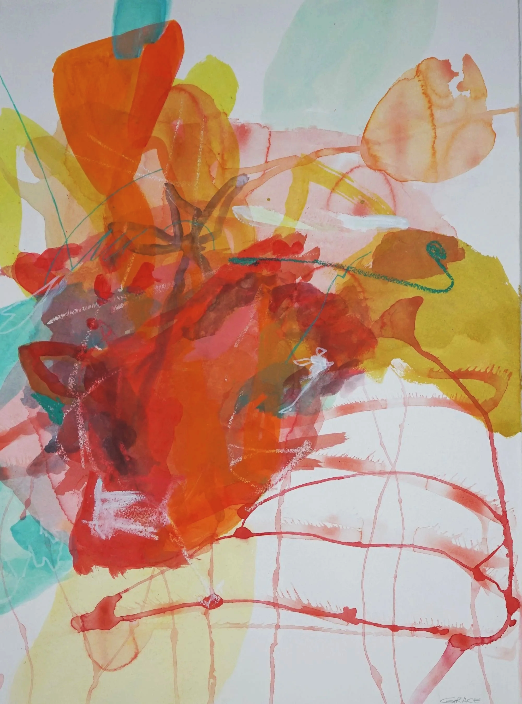 Breathing you in. watercolour and acrylic on paper 56 x 76cm. $200 + Shipping