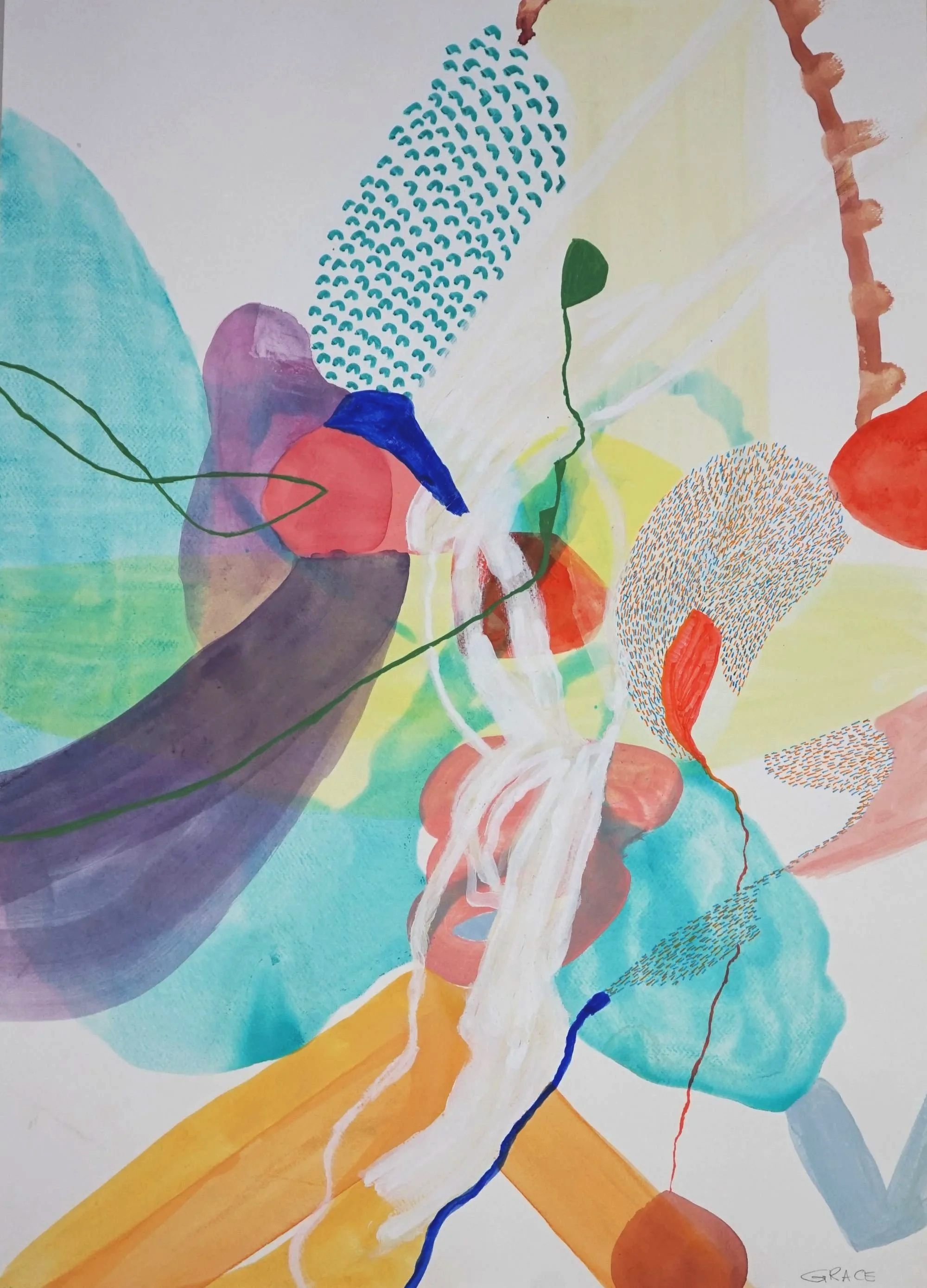 Natural joy,. Mixed media on paper 50 x 70cm. $200 +Shipping