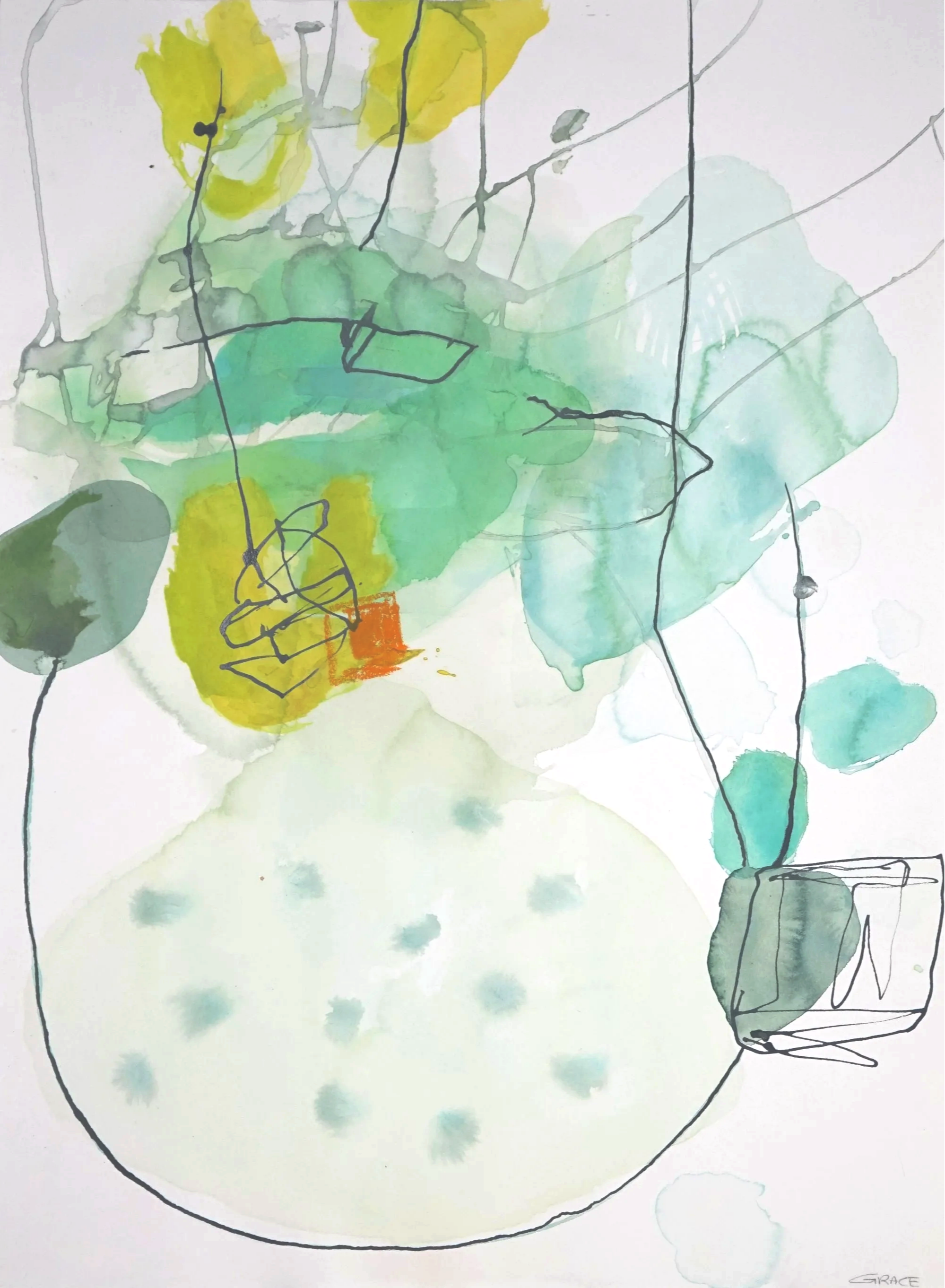 Under the rose arbour,. watercolour and acrylic on paper 56 x 76cm. $200 +Shipping