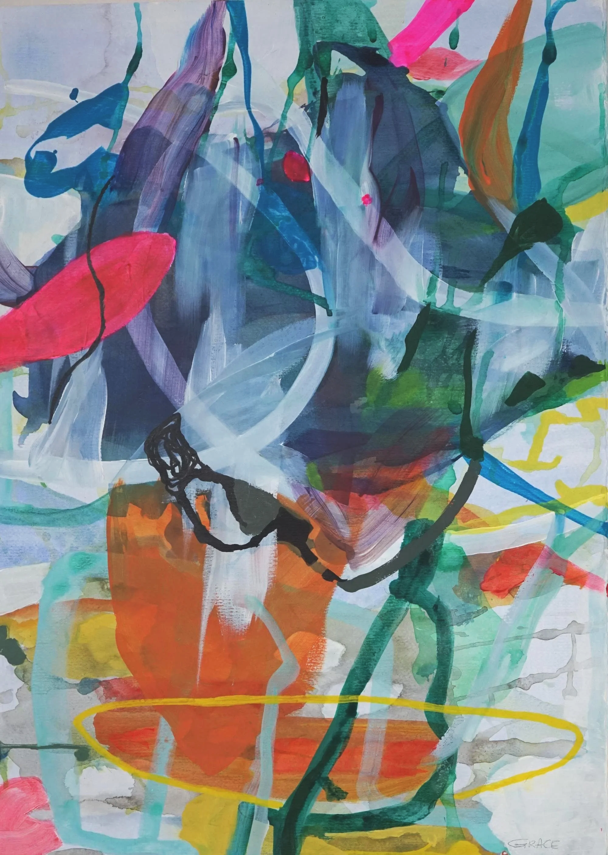 I wil be your Armour,. Mixed media on paper 50 x 70cm. $200 +Shipping
