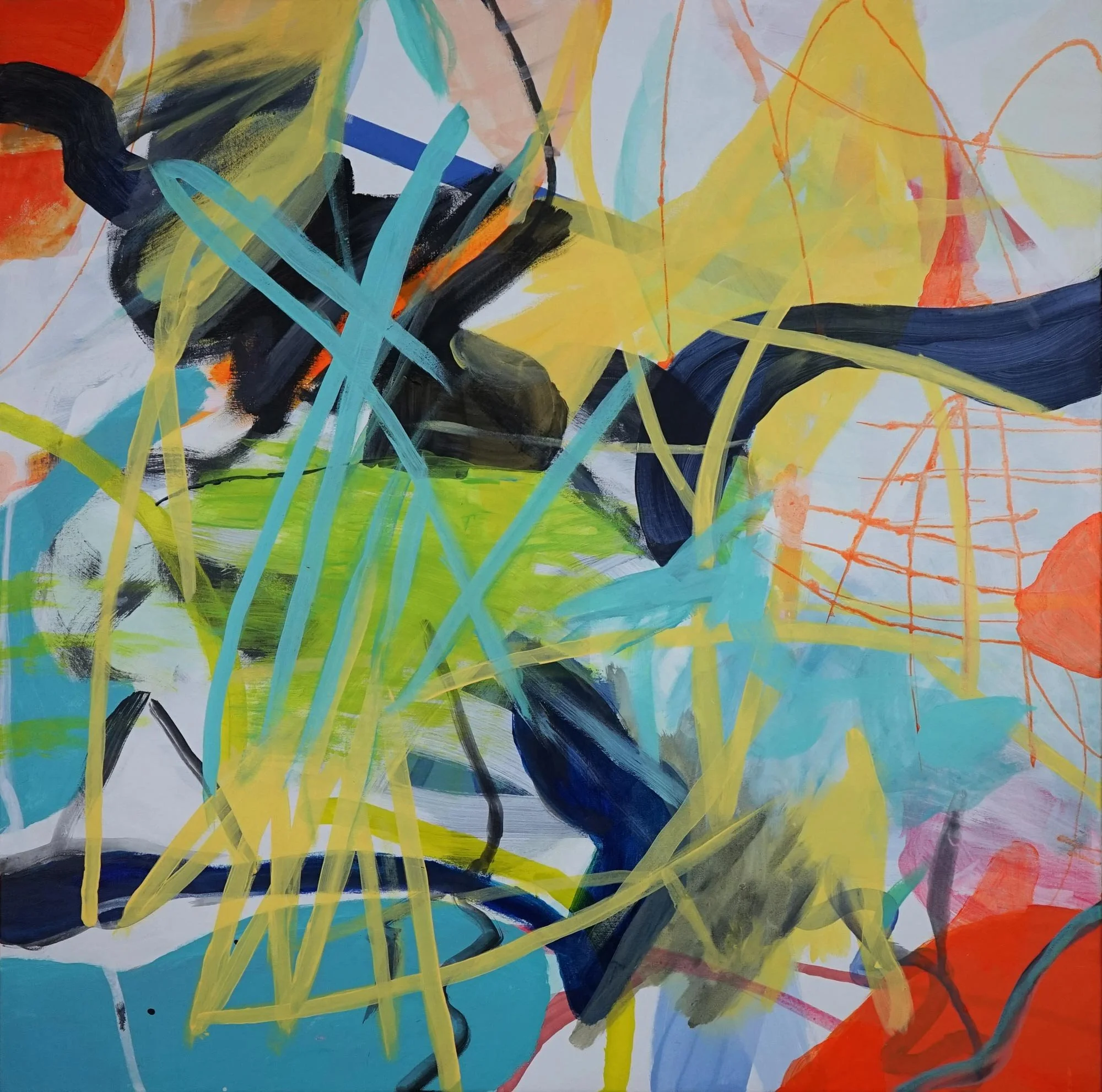 Butterfly Moment, 92 x92cm, Acrylic on canvas