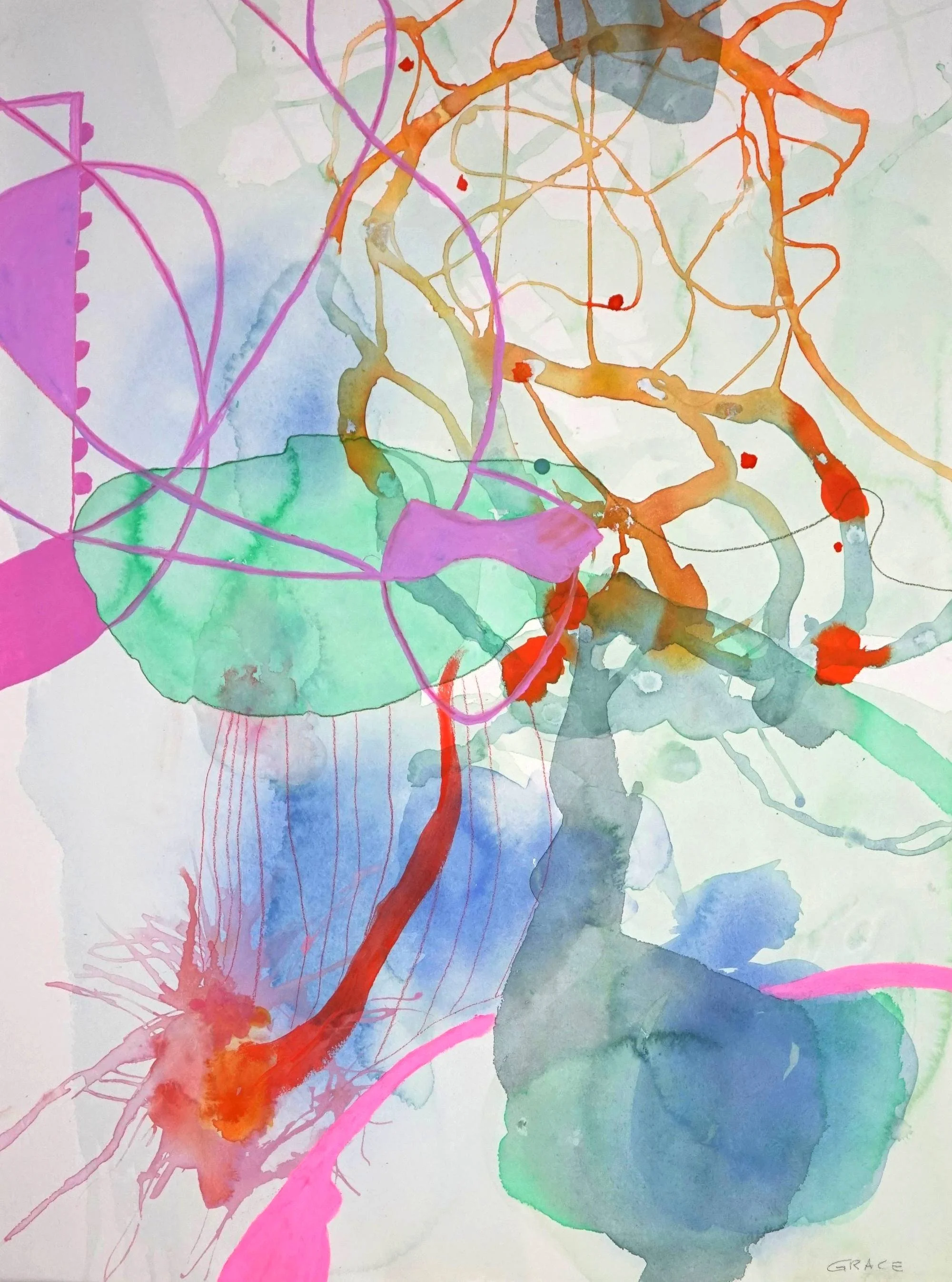 Mulberry hill,. watercolour and acrylic on paper 56 x 76cm. $200 +Shipping