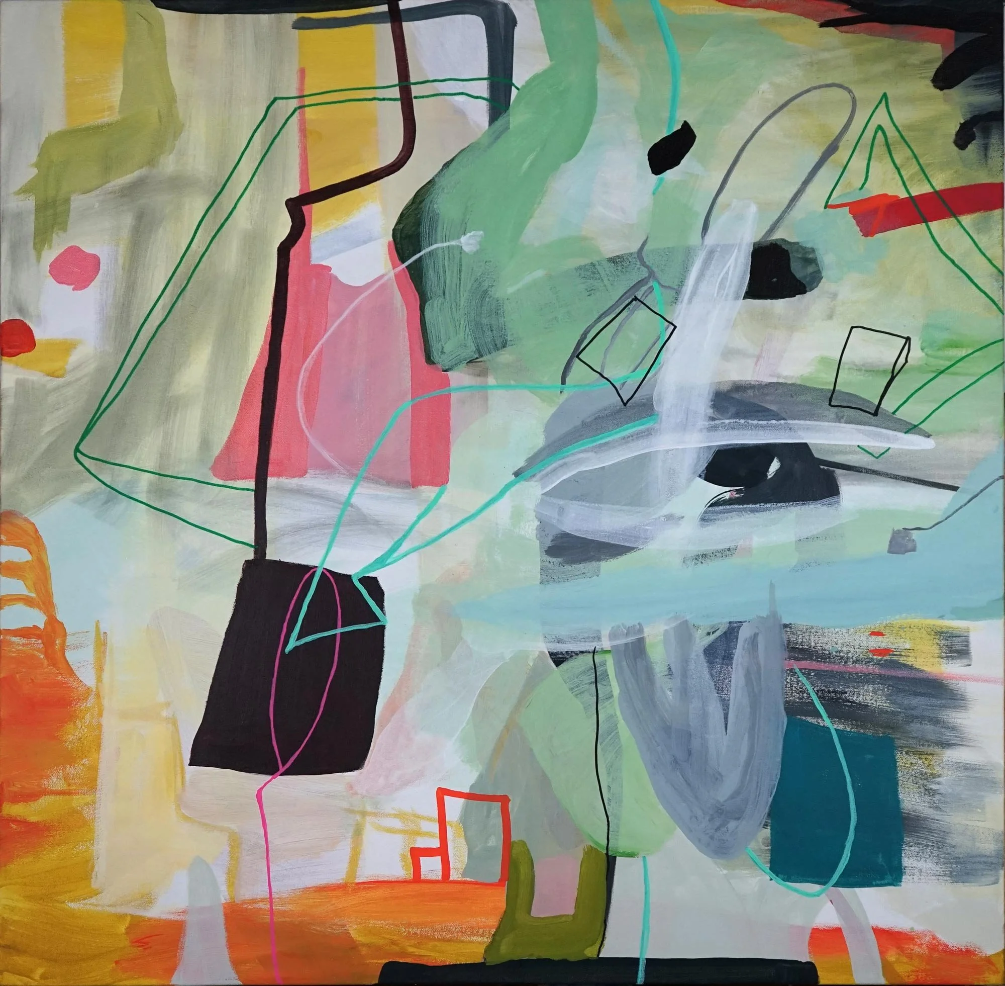 Tracing Your Steps, 92 x 92cm, Acrylic on canvas