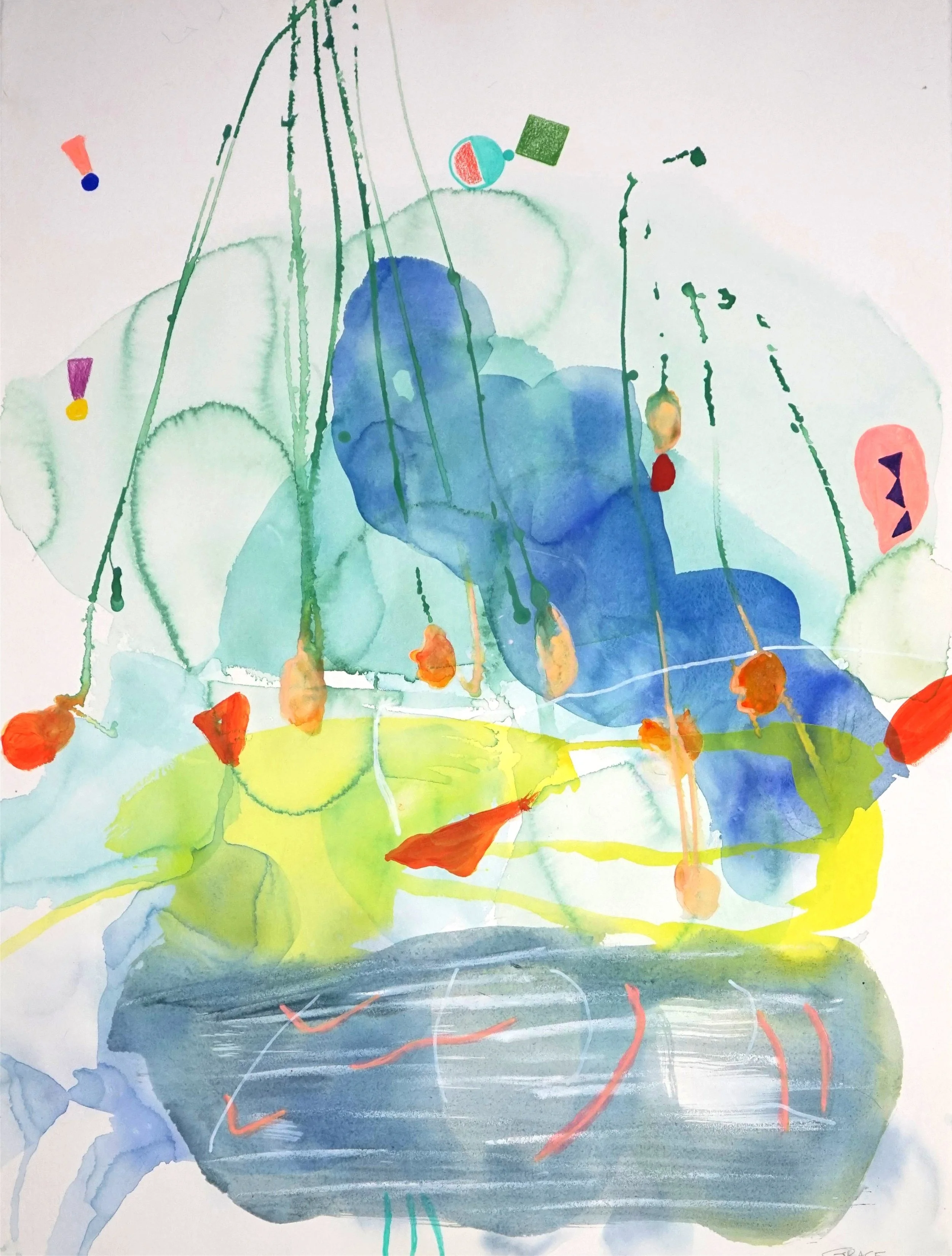 Catching your slipstream,. watercolour and acrylic on paper 56 x 76cm. $200 +Shipping