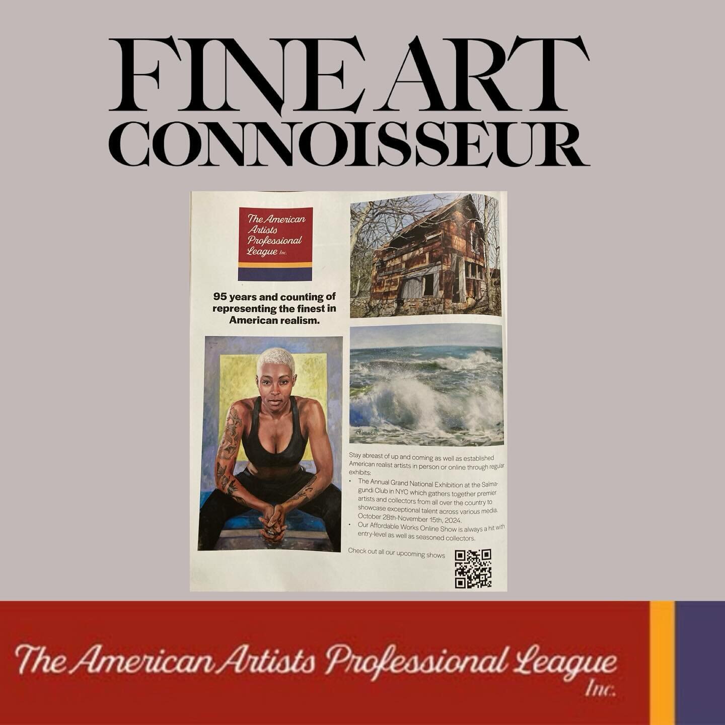 Hey members, I bet you already saw our full page ad in the latest Fine Art Connoisseur magazine but just in case you didn&rsquo;t check this out!  We have lots of friends in the art world and we strive to advertise The AAPL as much as possible with f