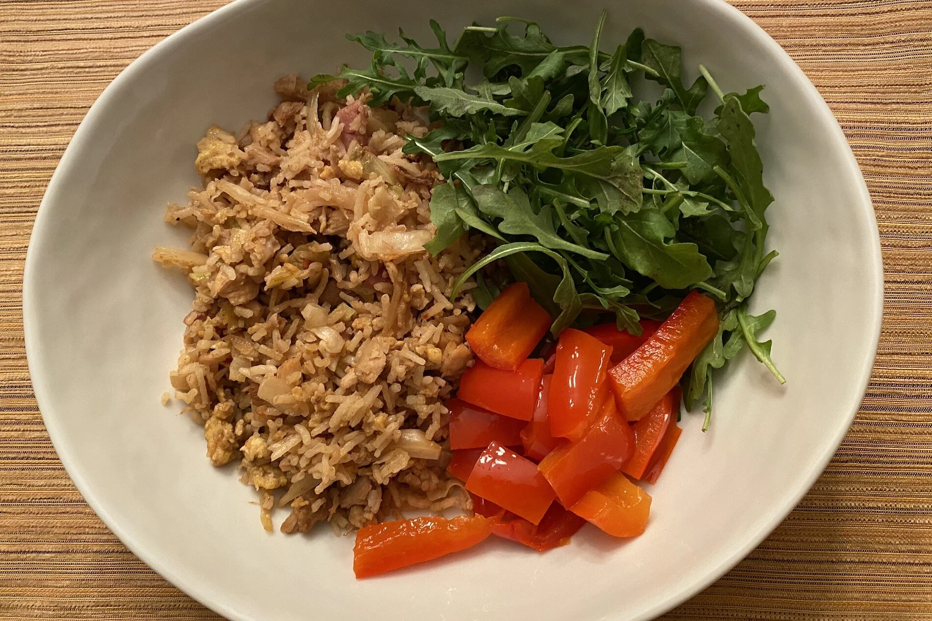 Sweet and savory fried rice made using Nals Kitchen Ginger Spread