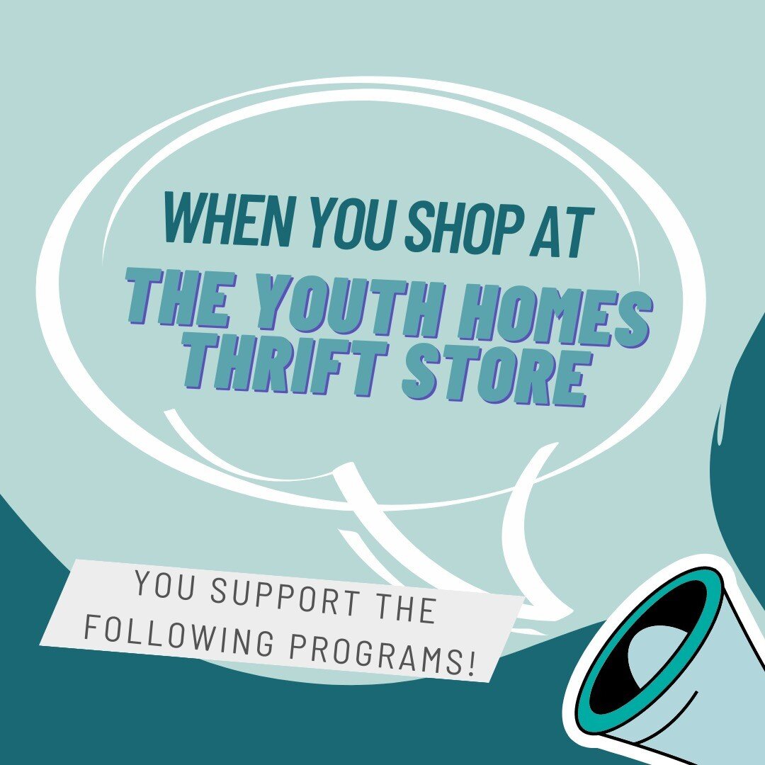 There is so much that goes on behind the scenes of your trips to our shop, and your purchases benefit every bit of it! Swipe to explore some of the programs offered by Youth Homes that support the health and healing of our community's youth 👉

#yout